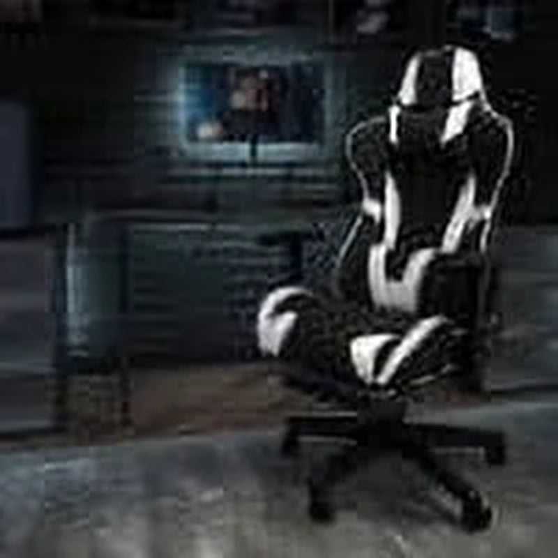 X30 Gaming Chair Racing Office Ergonomic Computer Chair with Fully Reclining Back and Slide-Out Footrest in Black Leathersoft