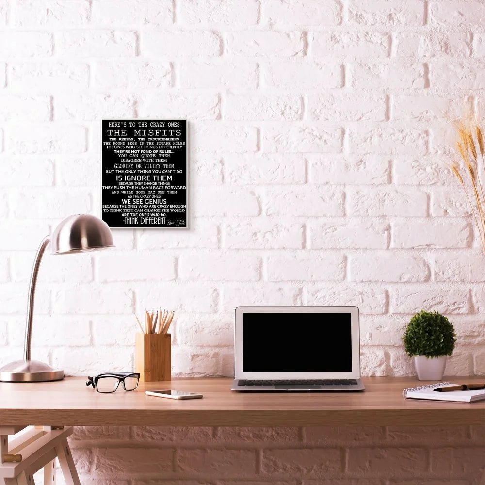 Crazy Ones Inspirational Quote Word Black and White Design Wall Plaque Art by Daniel Sproul