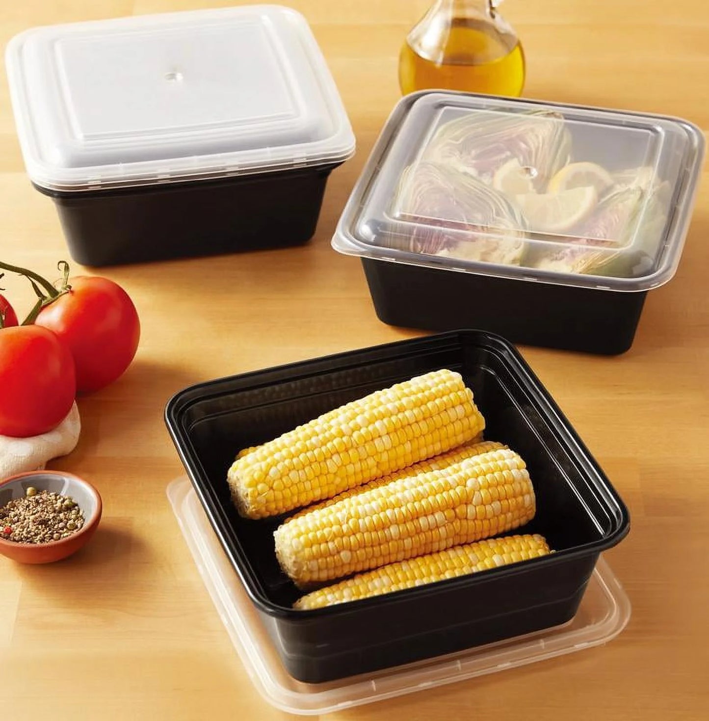 8 Cup Tall Square Meal Prep Food Storage Container, 5 Pack