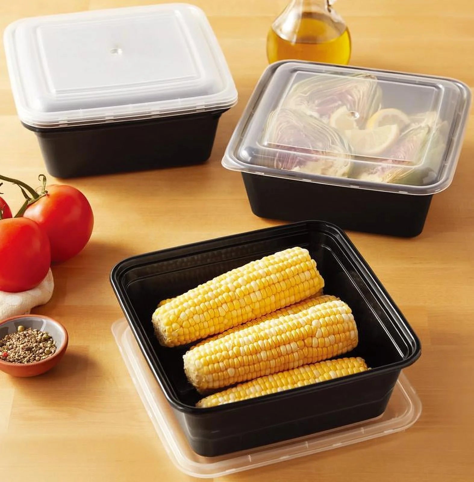 8 Cup Tall Square Meal Prep Food Storage Container, 5 Pack