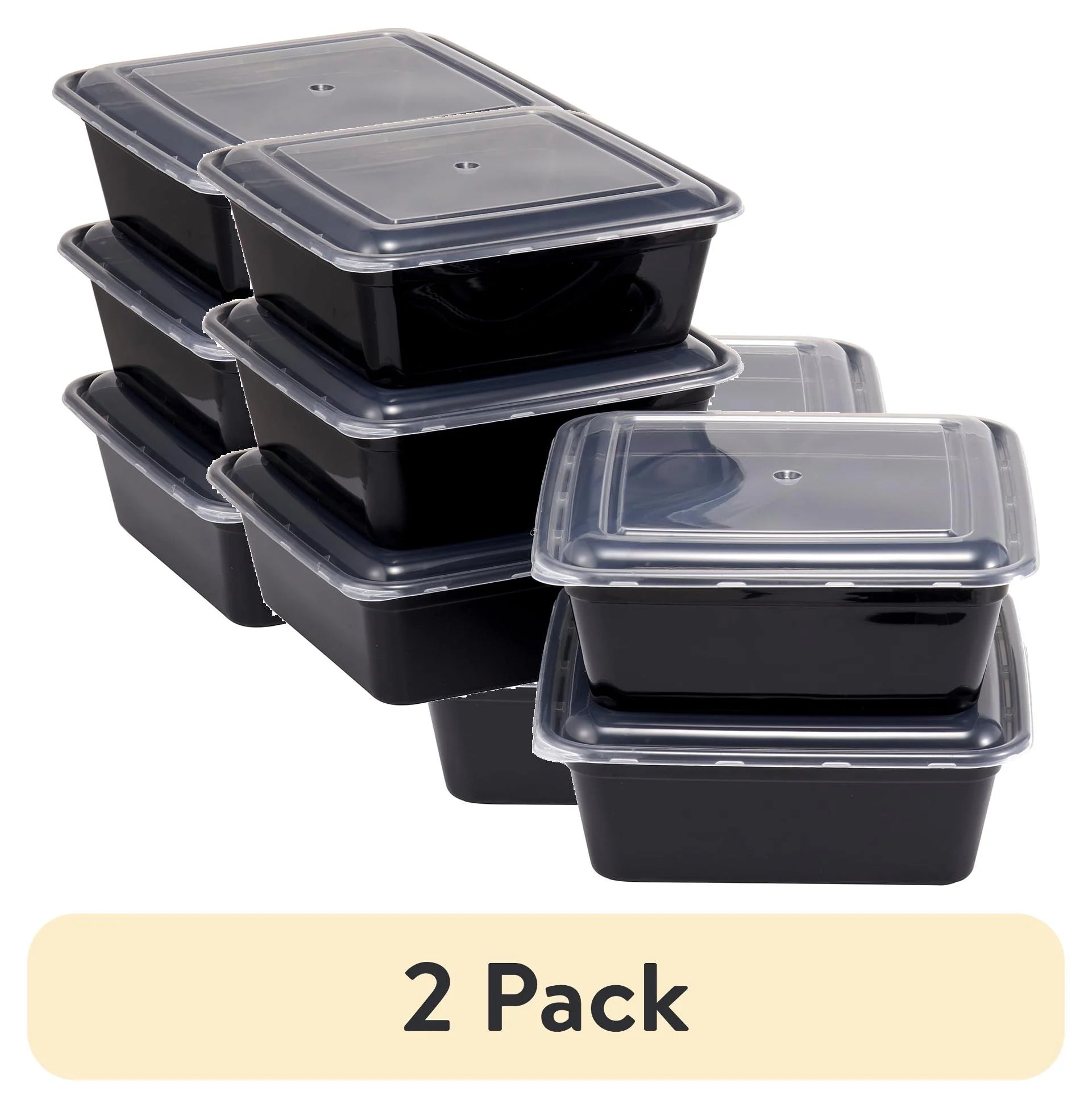8 Cup Tall Square Meal Prep Food Storage Container, 5 Pack