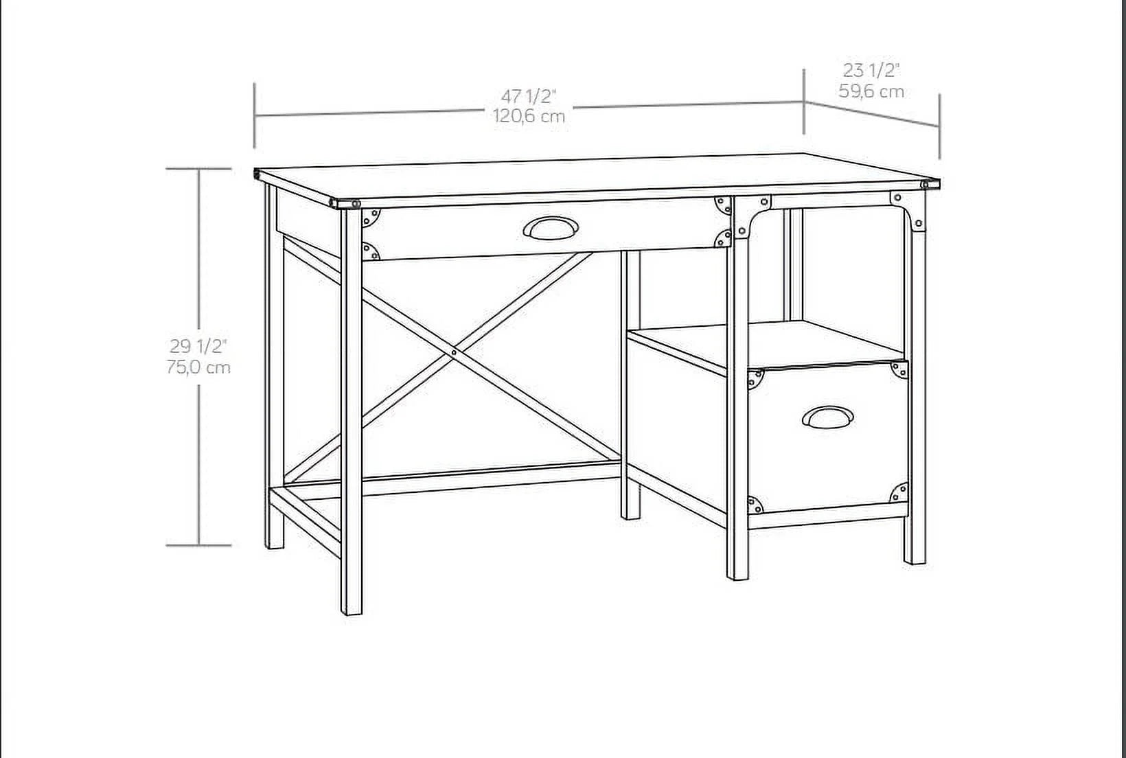 Rustic Country Office Desk, Weathered Pine Finish