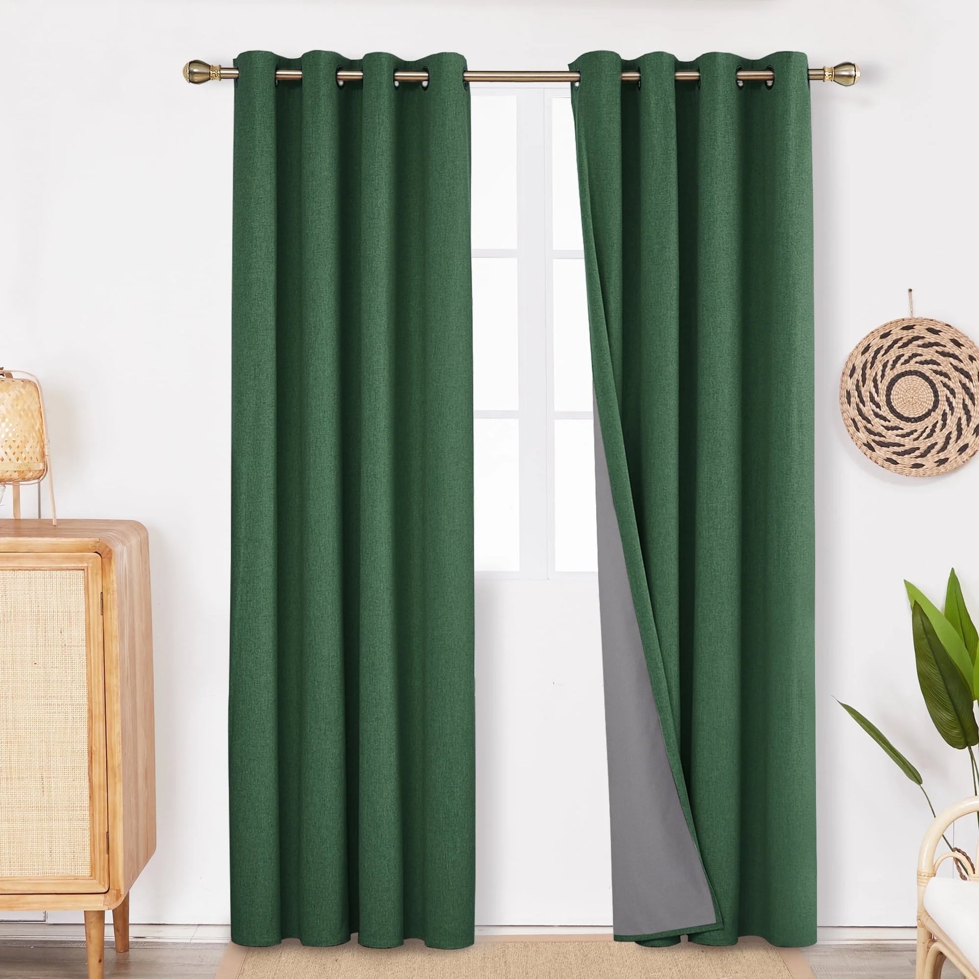 Total Blackout Curtains 2 Panels, Grommet Curtains Total Light Blocking Curtain, Soundproof Curtains for Bedroom (Khaki, 42W X 95L Inch)
