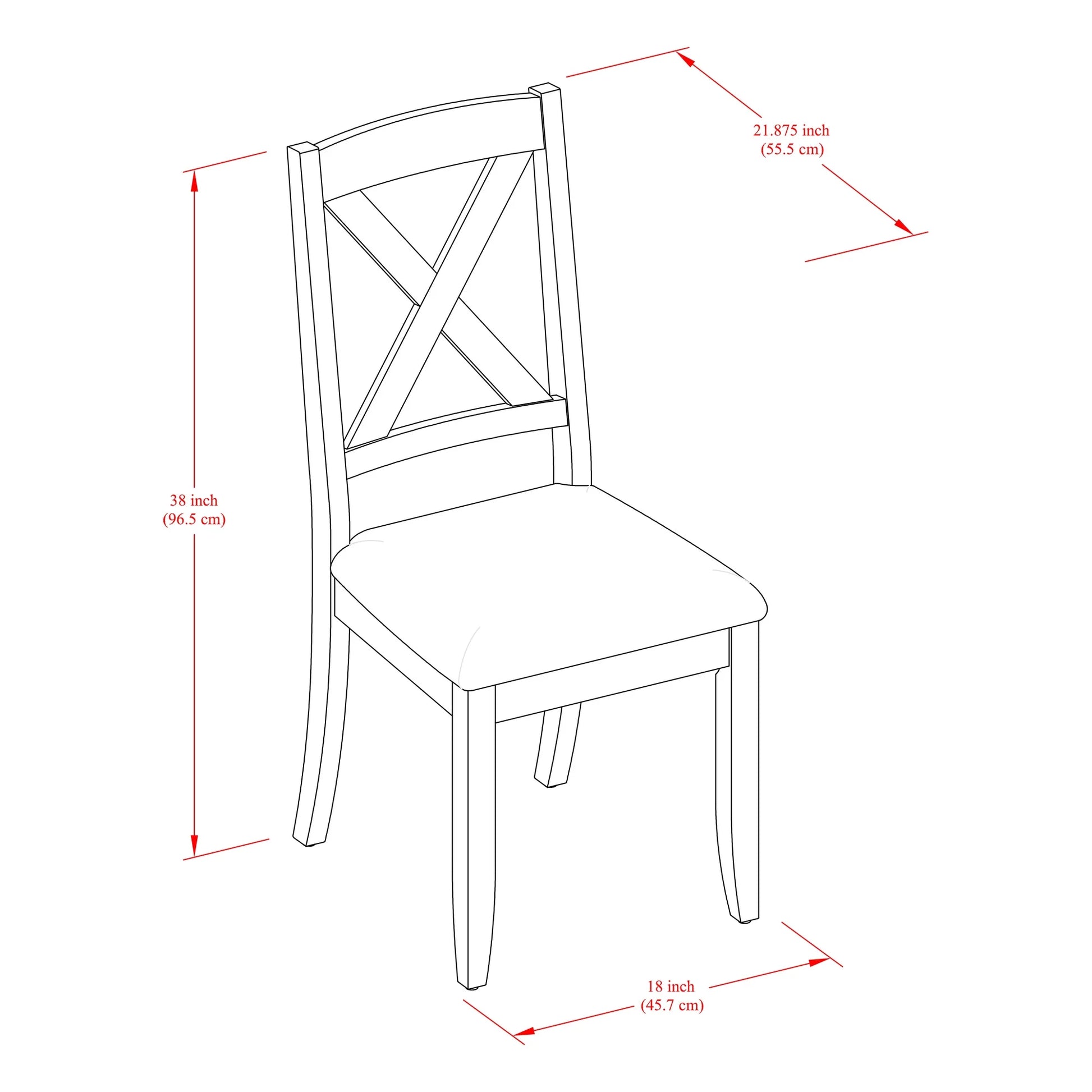 Maddox Crossing Dining Chair, Set of 2, Brown