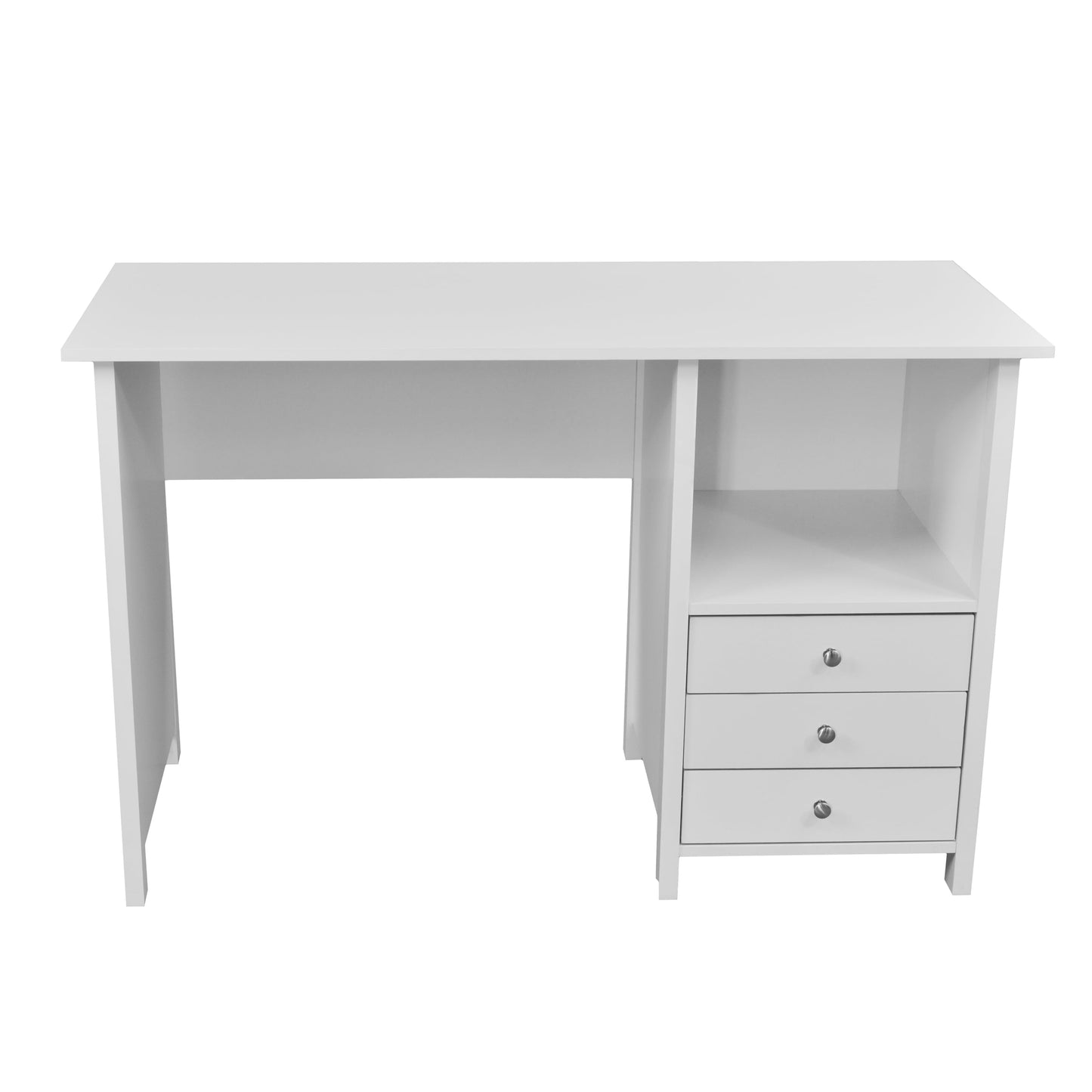Contemporary 3-Drawer Computer Desk, White