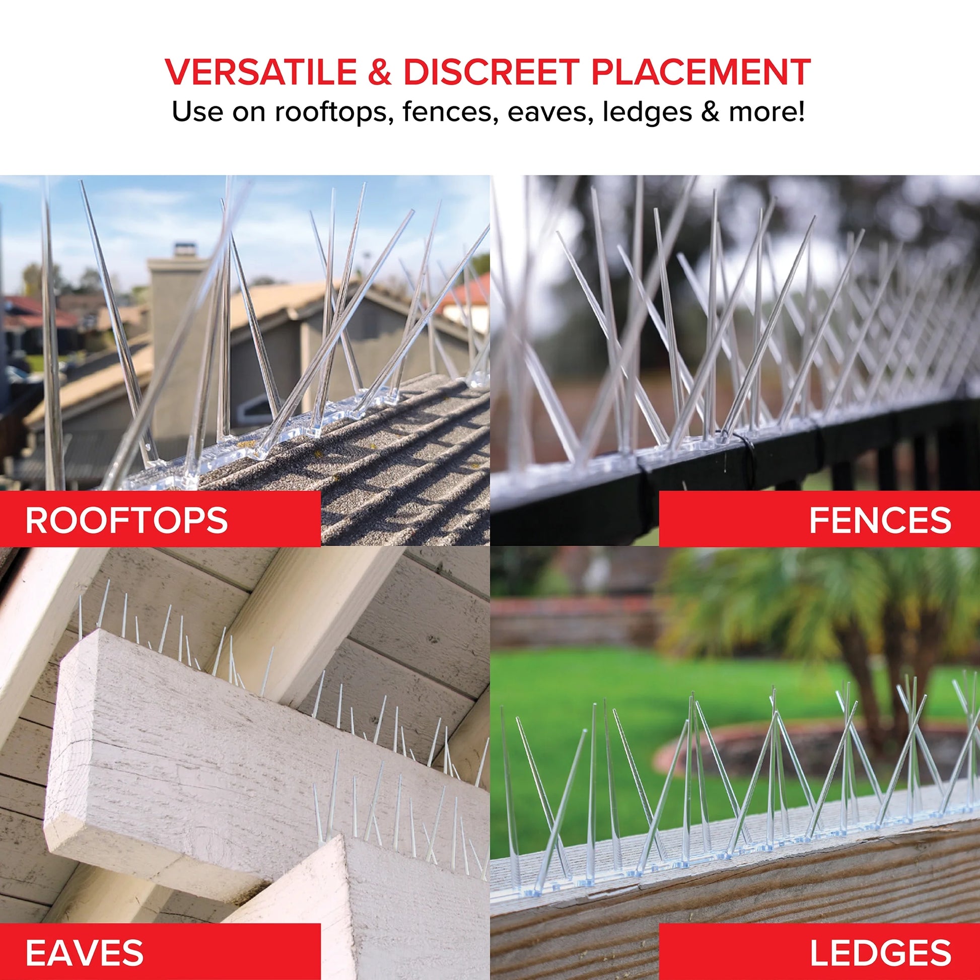 Enviro Spike Clear Plastic Bird Spikes (6 Ft), Bird Deterrent for Pigeons