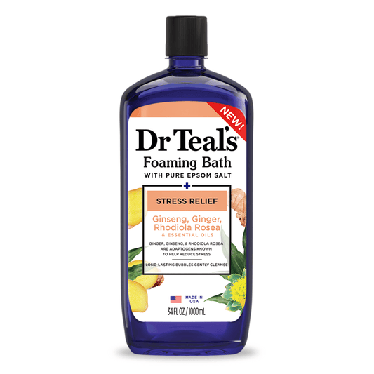 Stress Relief Foaming Bath with Ginseng & Ginger Essential Oils, 34 Fl Oz