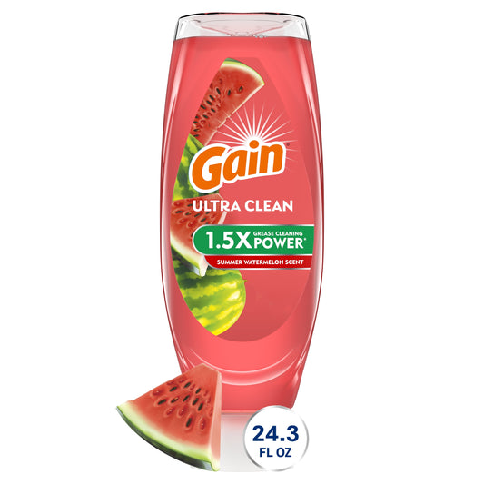 Ultra Original Ez-Squeeze Dish Soap, Dishwashing Liquid, Summer Watermelon, 24.3 Fl Oz