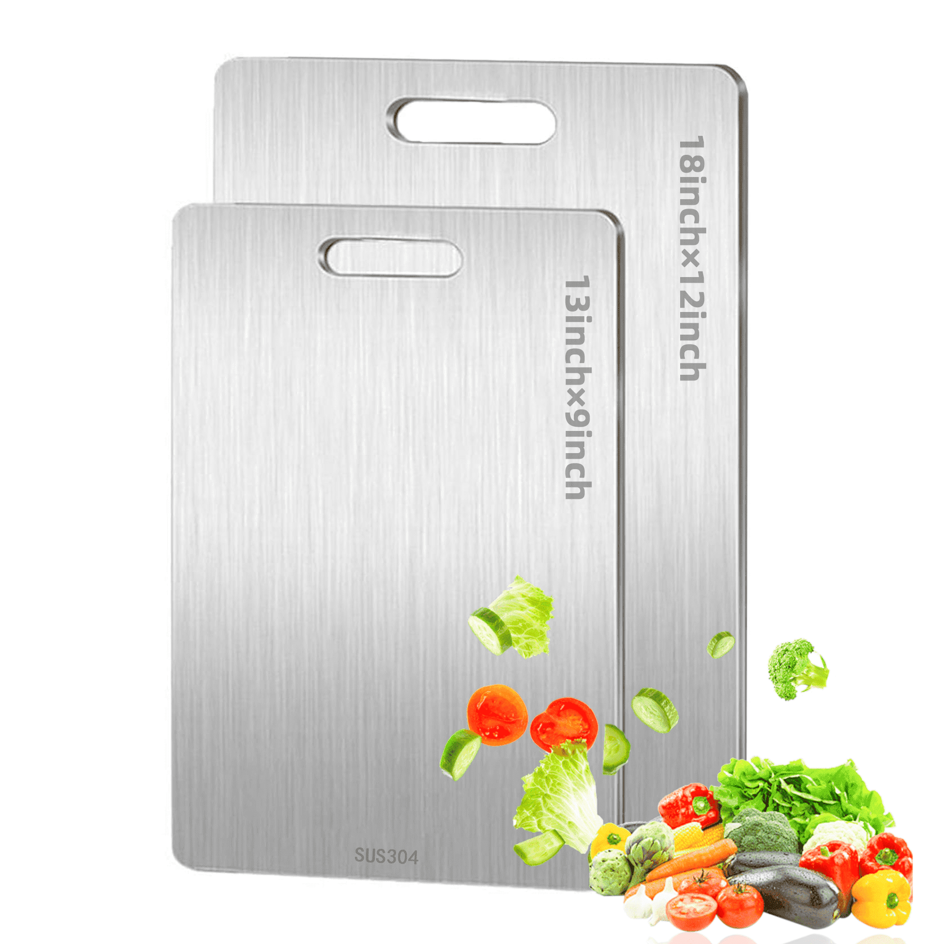 Titanium Cutting Board,Stainless Steel Cutting Boards for Kitchen,Double-Sided Food Grade Cutting Board,Cutting Meat,Cheese,Vegetable,Fruit