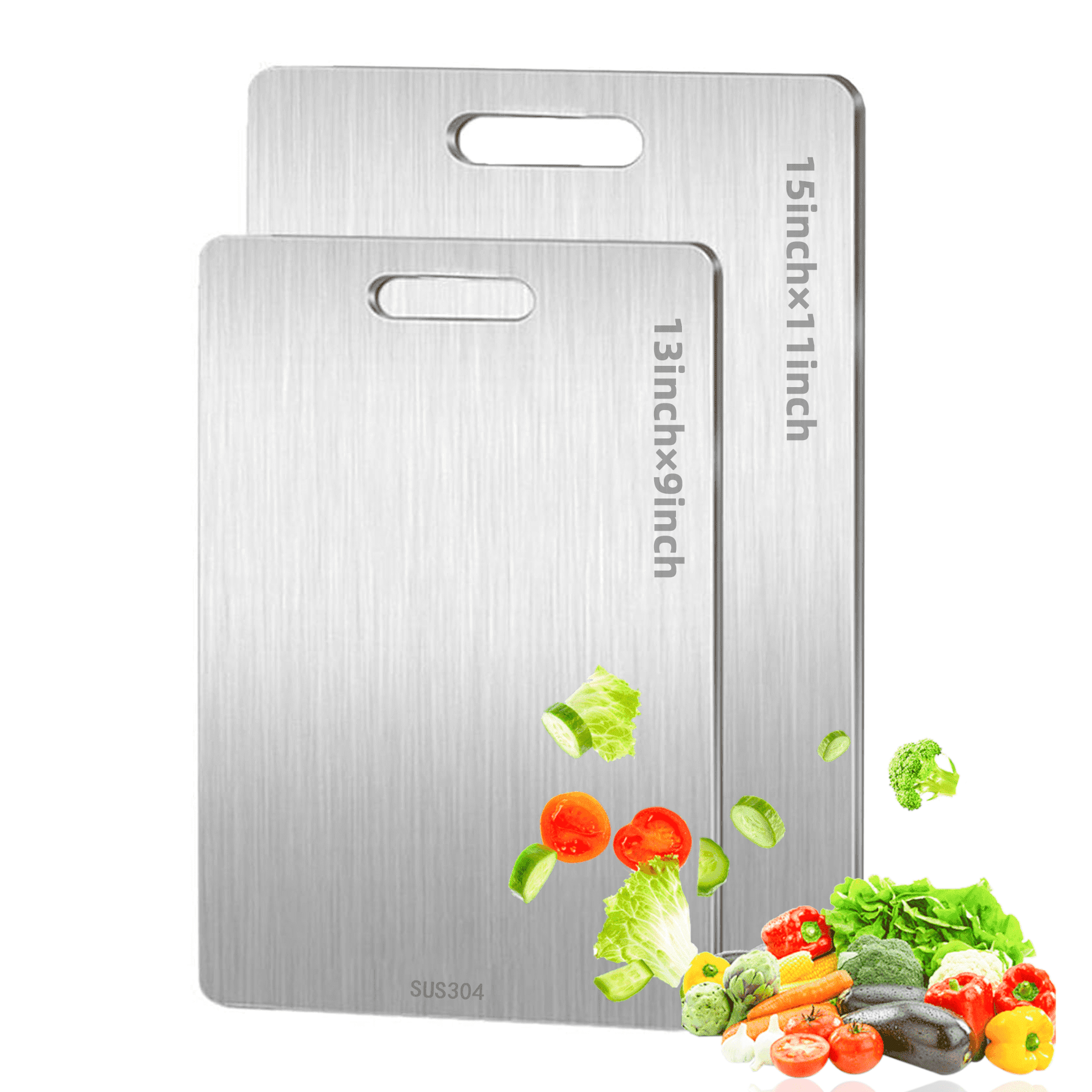 Titanium Cutting Board,Stainless Steel Cutting Boards for Kitchen,Double-Sided Food Grade Cutting Board,Cutting Meat,Cheese,Vegetable,Fruit