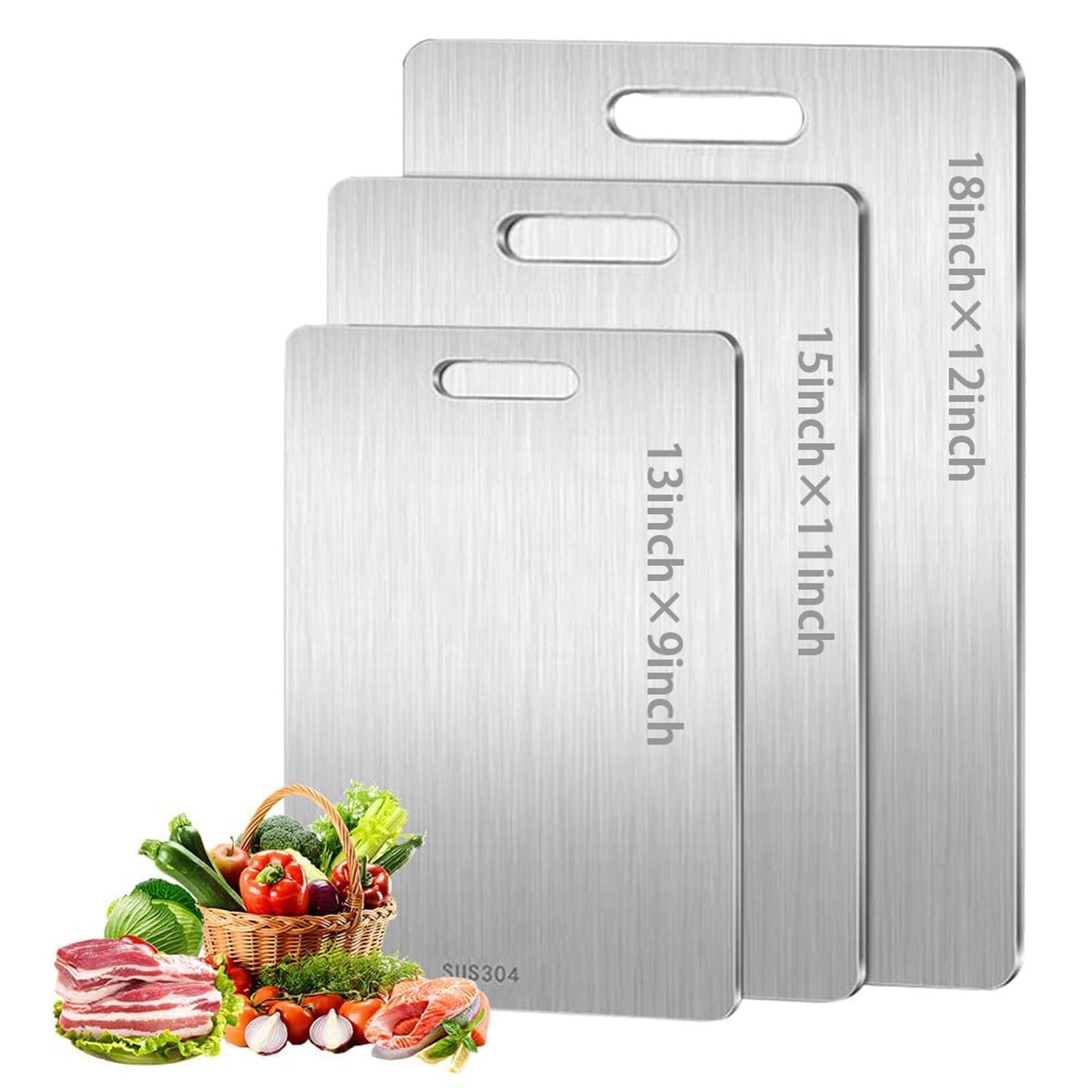 Titanium Cutting Board,Stainless Steel Cutting Boards for Kitchen,Double-Sided Food Grade Cutting Board,Cutting Meat,Cheese,Vegetable,Fruit