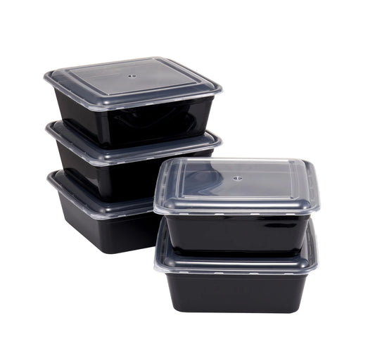 8 Cup Tall Square Meal Prep Food Storage Container, 5 Pack