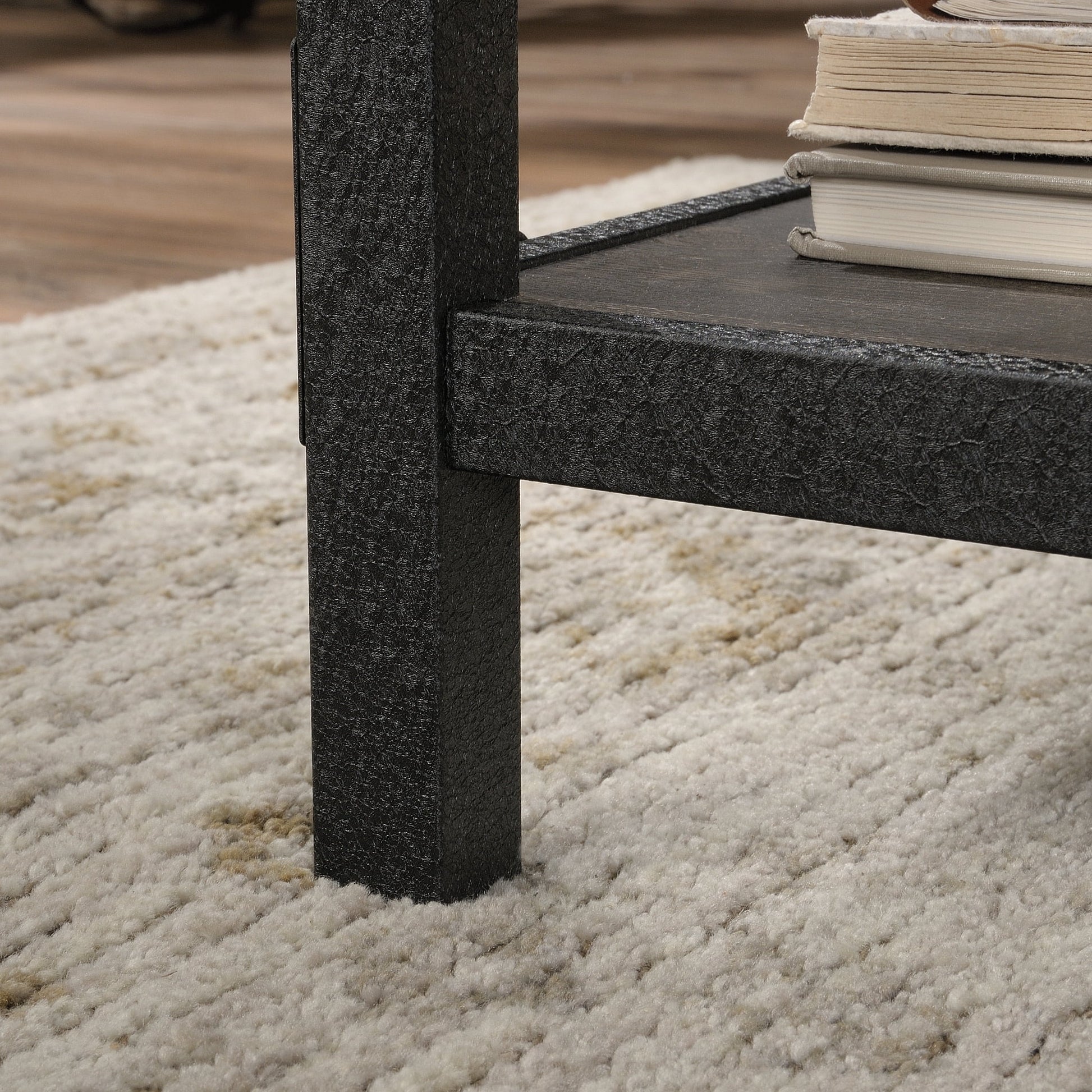 Steel River Pedestal Desk, Carbon Oak Finish