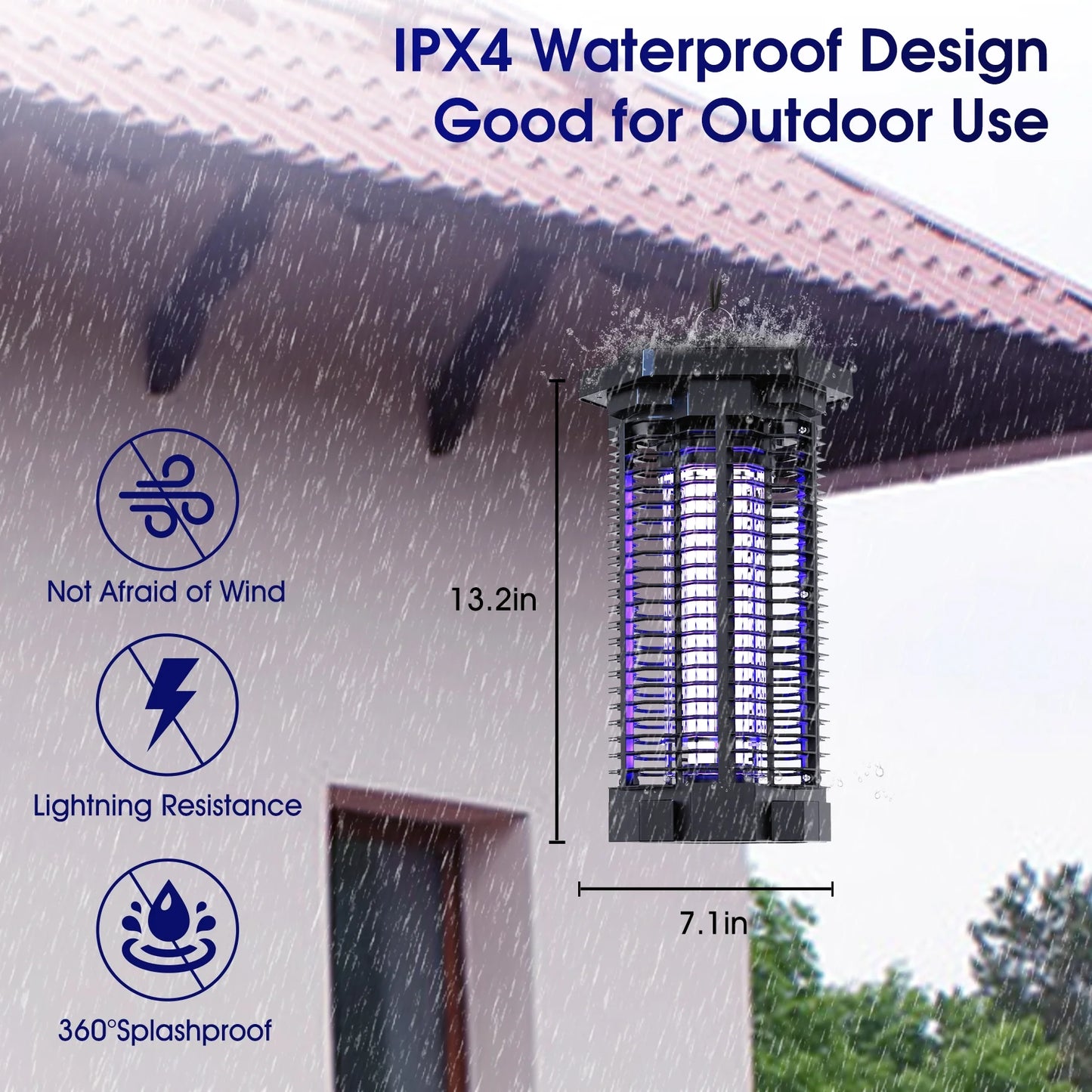 Bug Zapper for Outdoor and Indoor, 4000V Waterproof High Powered Electric Mosquito Zappers Killer, Insect Fly Trap for Home Backyard Patio
