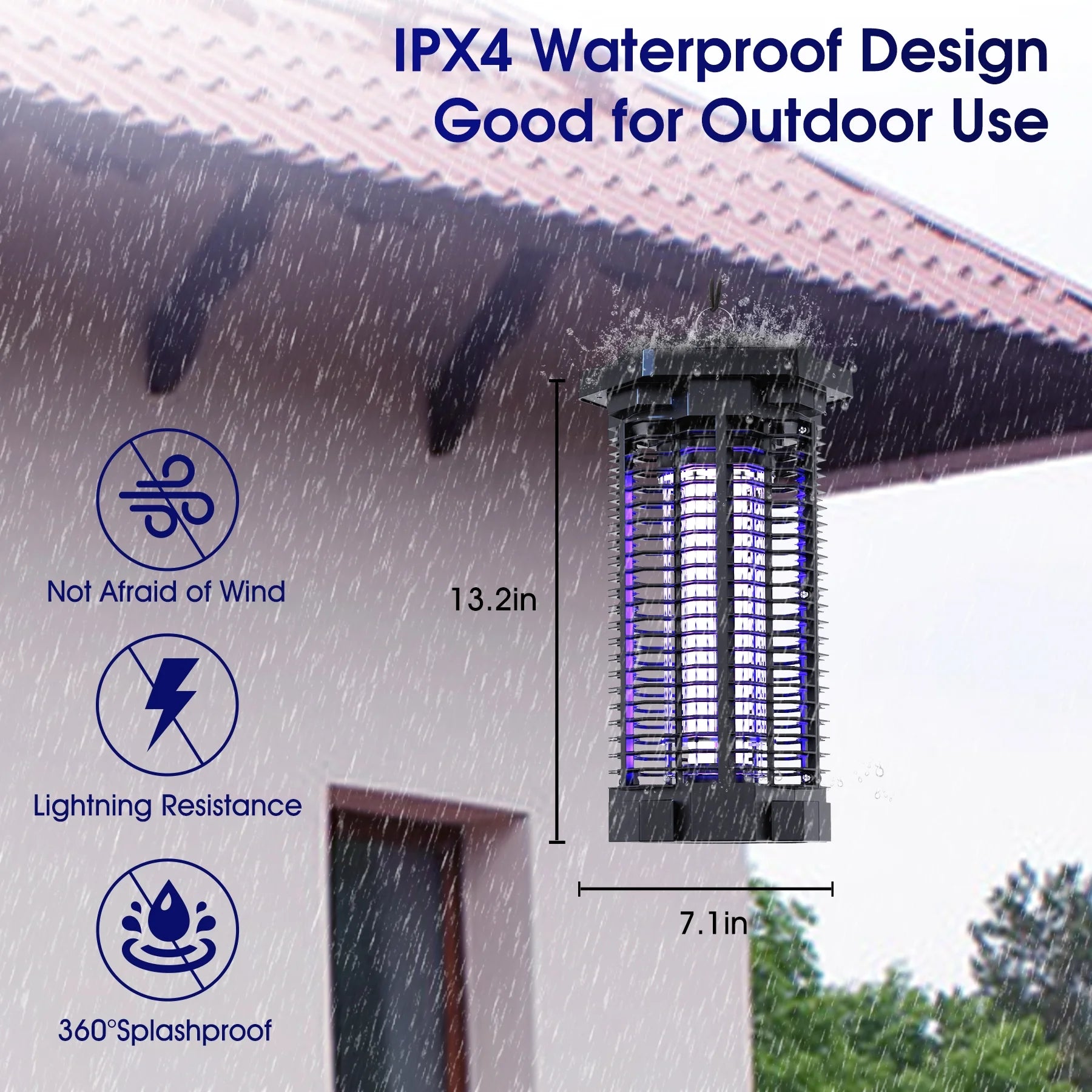 Bug Zapper for Outdoor and Indoor, 4000V Waterproof High Powered Electric Mosquito Zappers Killer, Insect Fly Trap for Home Backyard Patio