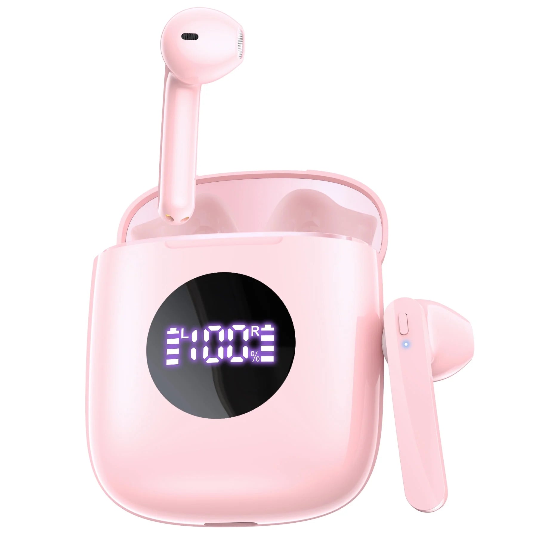 Bluetooth Headphones V5.3 Wireless Earbuds 50Hrs Battery Life with Charging Case & LED Power Display Deep Bass IPX7 Waterproof Earphones Microphone Stereo Headset for TV Smart Phone Laptop