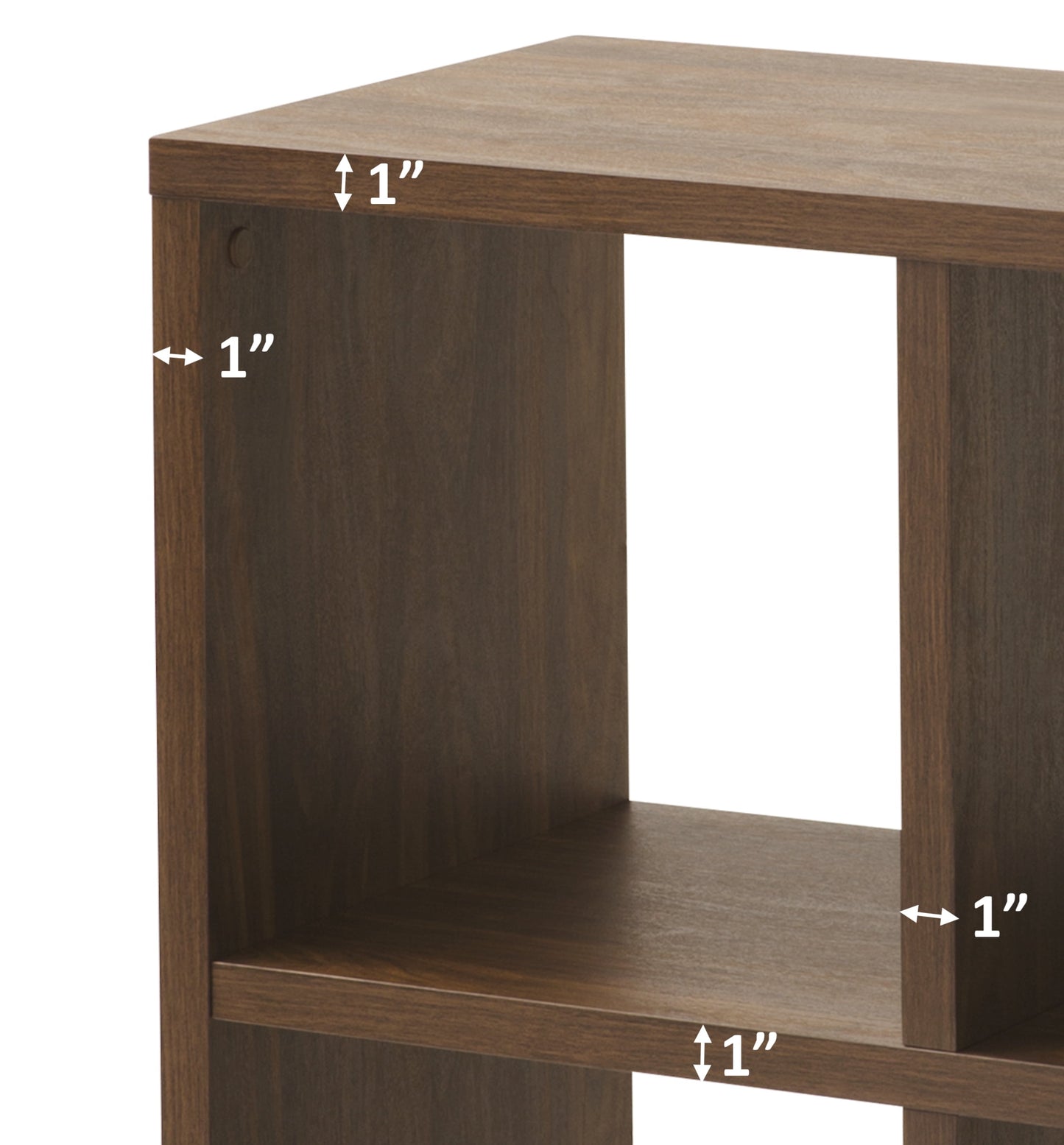 8-Cube Organizer with Metal Base, Vintage Walnut
