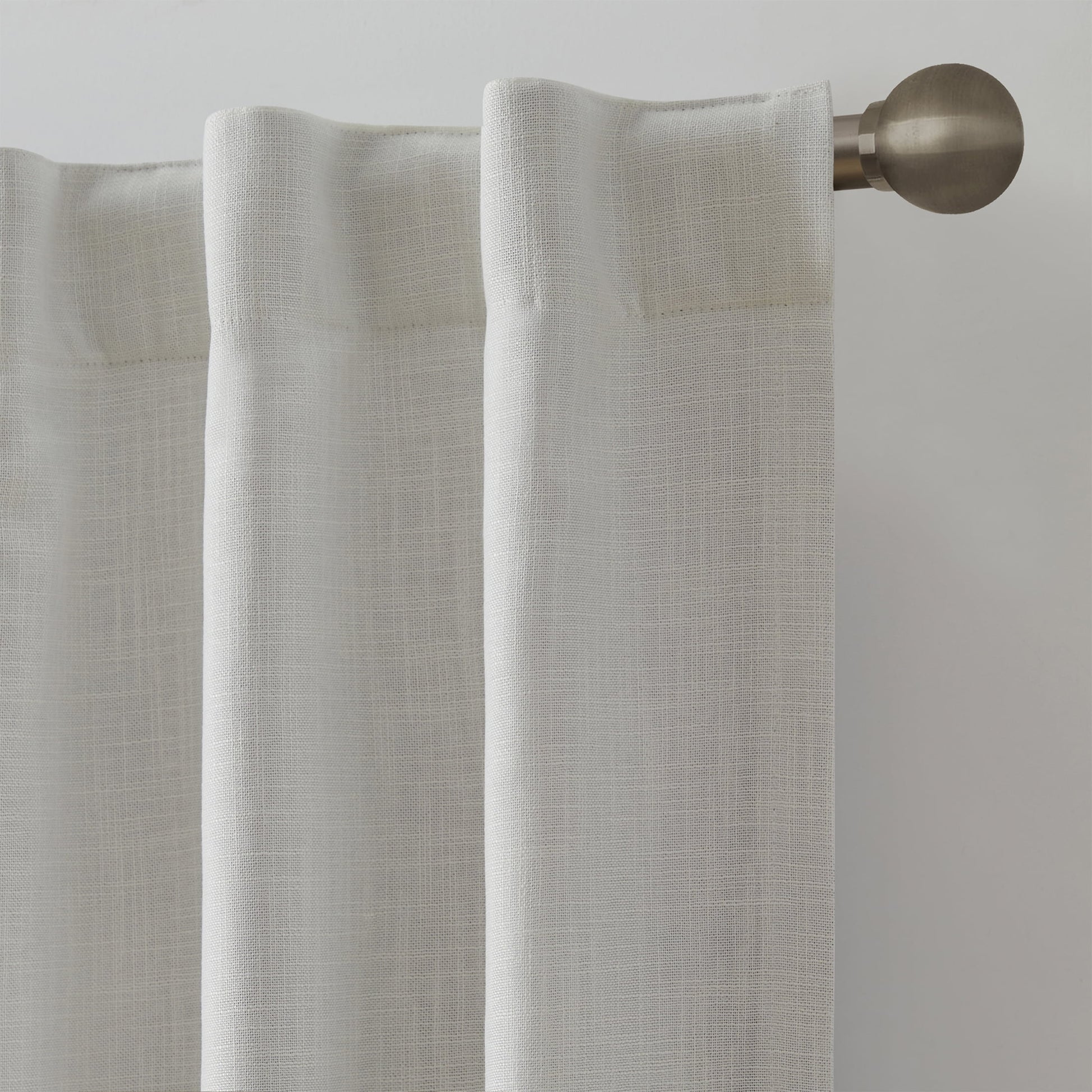 Solid Ivory Rod Pocket Back Tab Blackout Curtain Panel, 52" X 96"