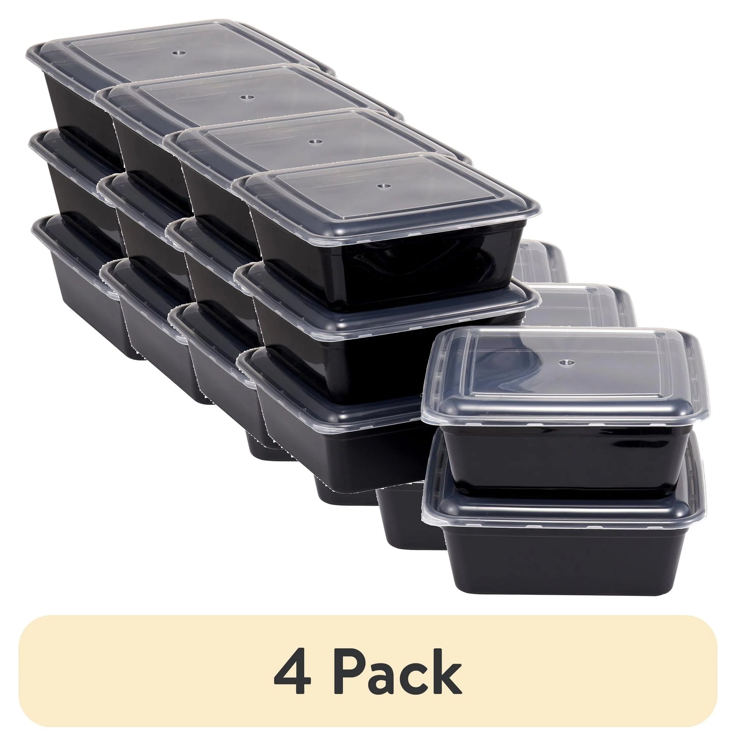 8 Cup Tall Square Meal Prep Food Storage Container, 5 Pack