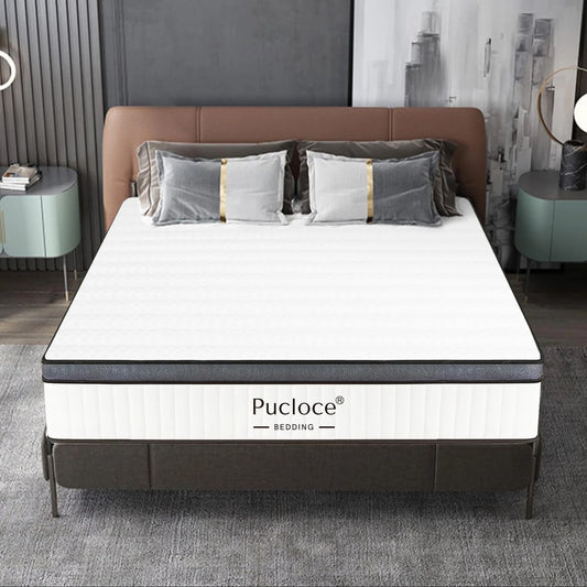 Queen Mattress 12 Inch, Memory Foam & Innerspring Queen Size Mattress