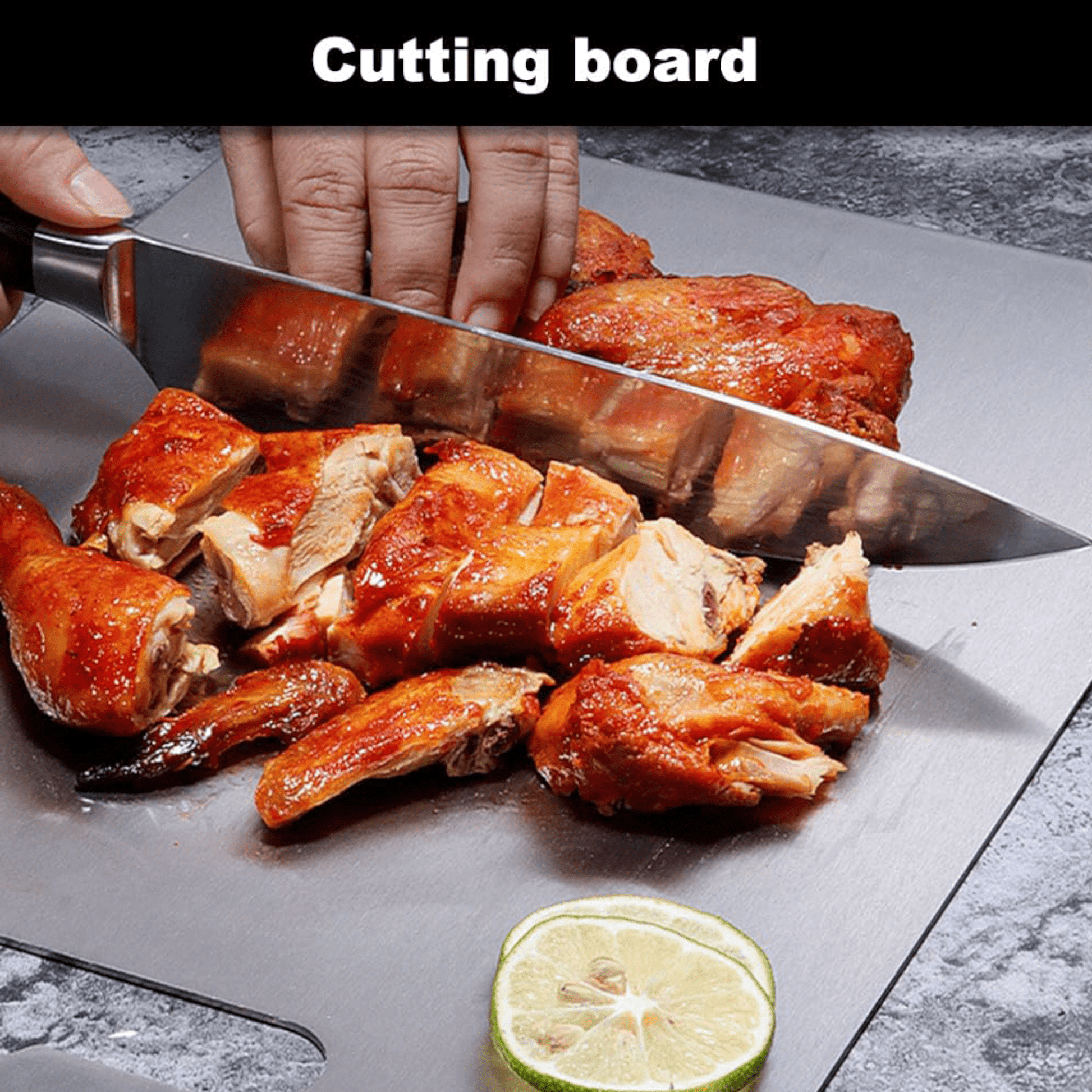 Titanium Cutting Board,Stainless Steel Cutting Boards for Kitchen,Double-Sided Food Grade Cutting Board,Cutting Meat,Cheese,Vegetable,Fruit
