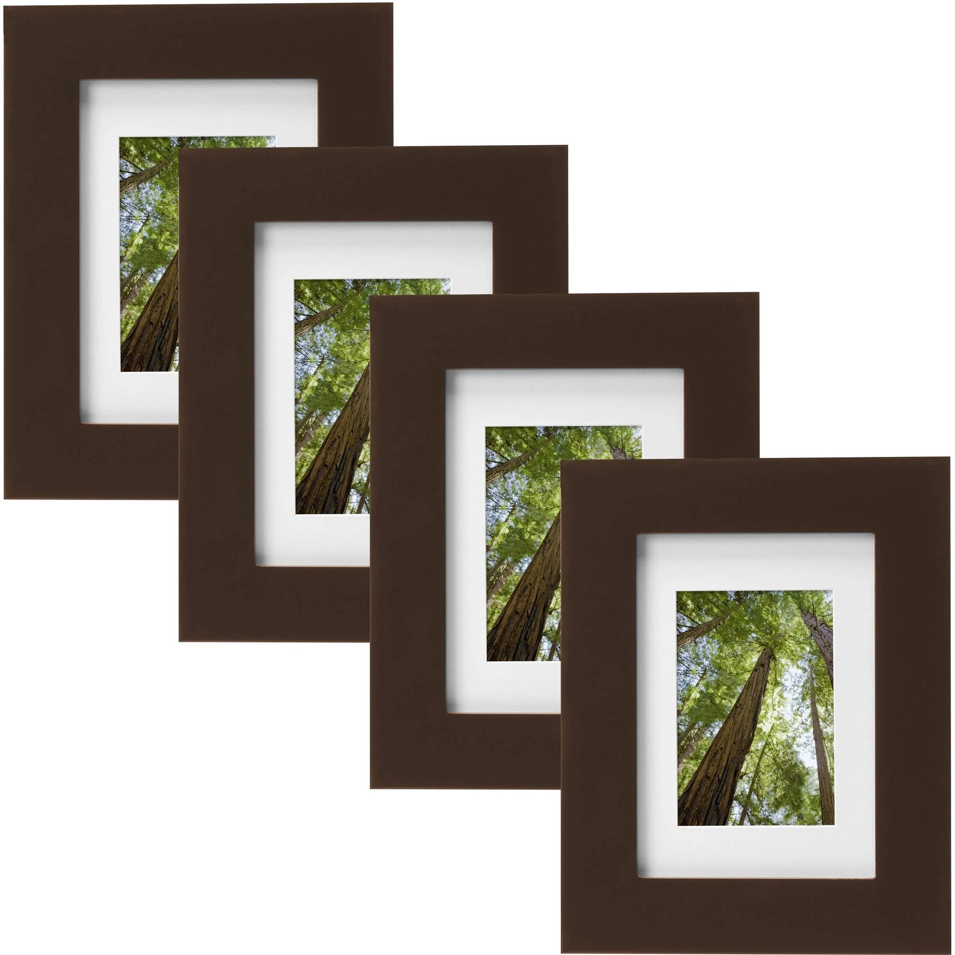 Museum 8X10 Matted to 5X7 Flat Wide Gallery Picture Frame, Mahogany, Set of 2