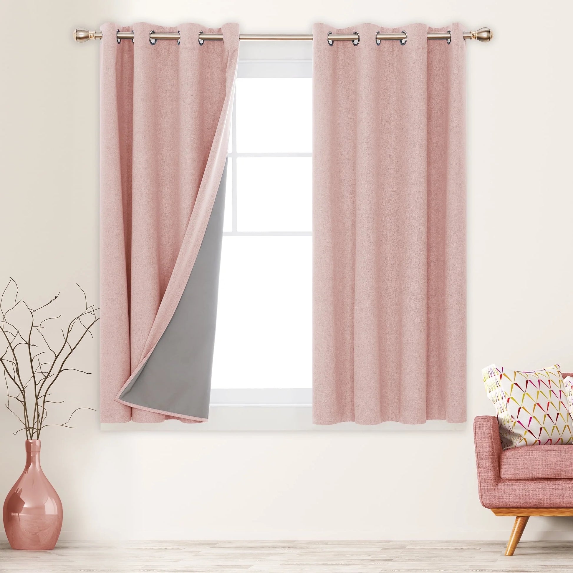 Total Blackout Curtains 2 Panels, Grommet Curtains Total Light Blocking Curtain, Soundproof Curtains for Bedroom (Khaki, 42W X 95L Inch)
