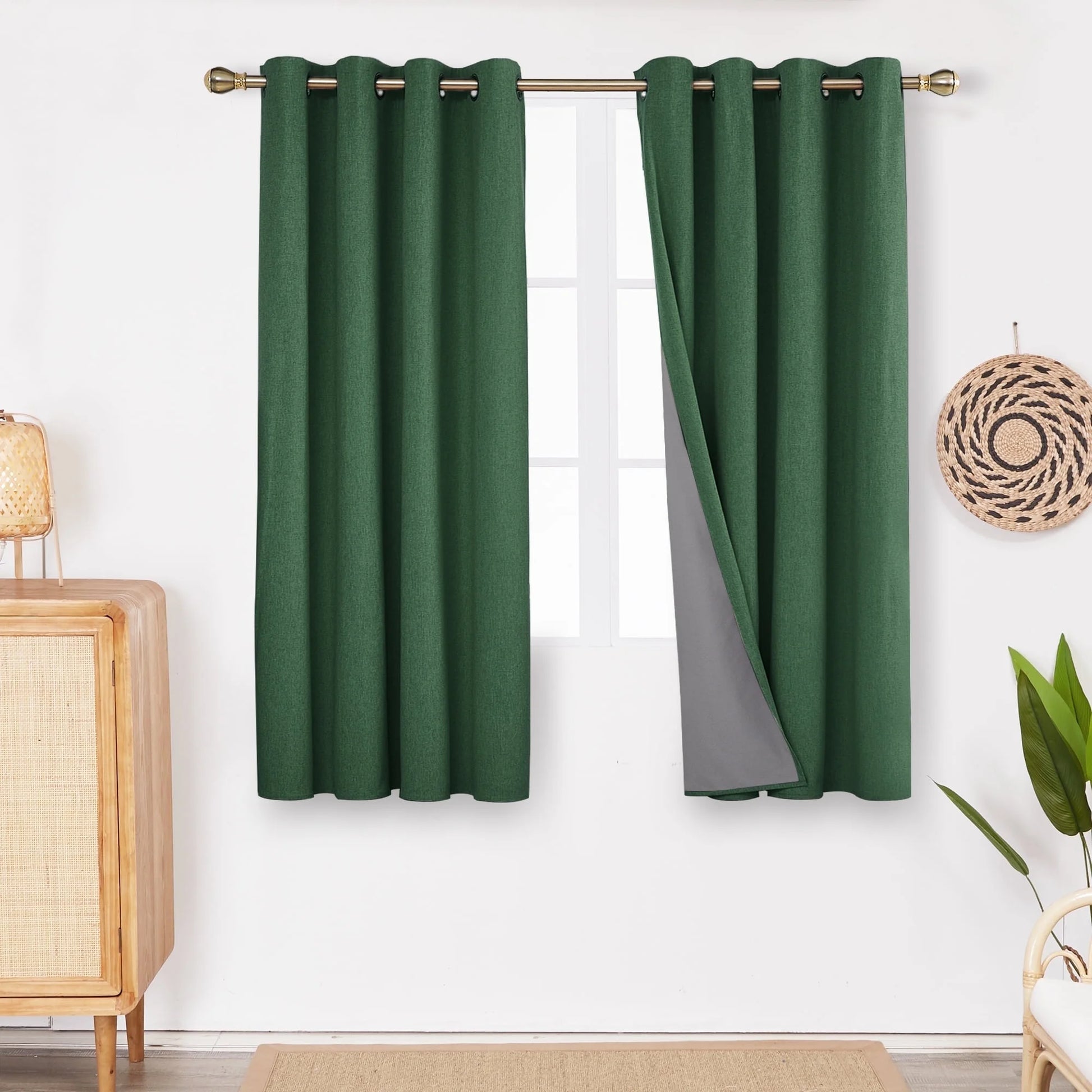 Total Blackout Curtains 2 Panels, Grommet Curtains Total Light Blocking Curtain, Soundproof Curtains for Bedroom (Khaki, 42W X 95L Inch)
