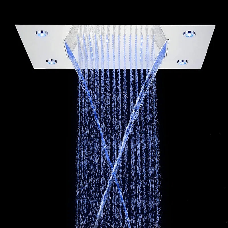 Rain Fixed Shower Head 2.5 GPM GPM with Self-Cleaning