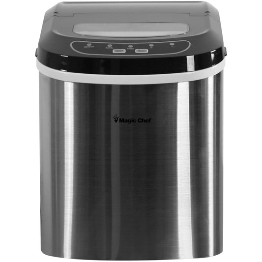 27 Lb Capacity Portable Countertop Ice Maker, Stainless Steel (Bullet Ice)