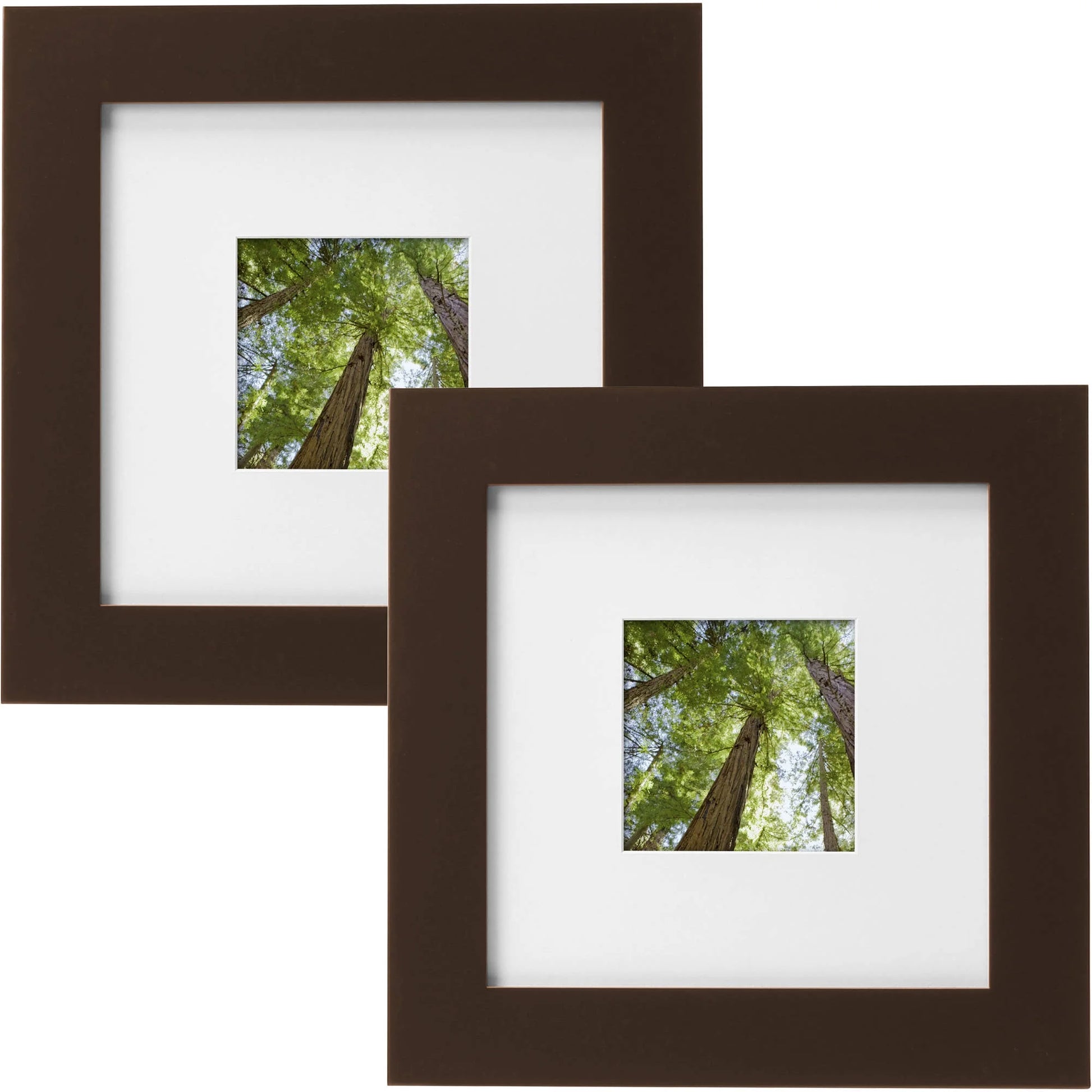 Museum 8X10 Matted to 5X7 Flat Wide Gallery Picture Frame, Mahogany, Set of 2