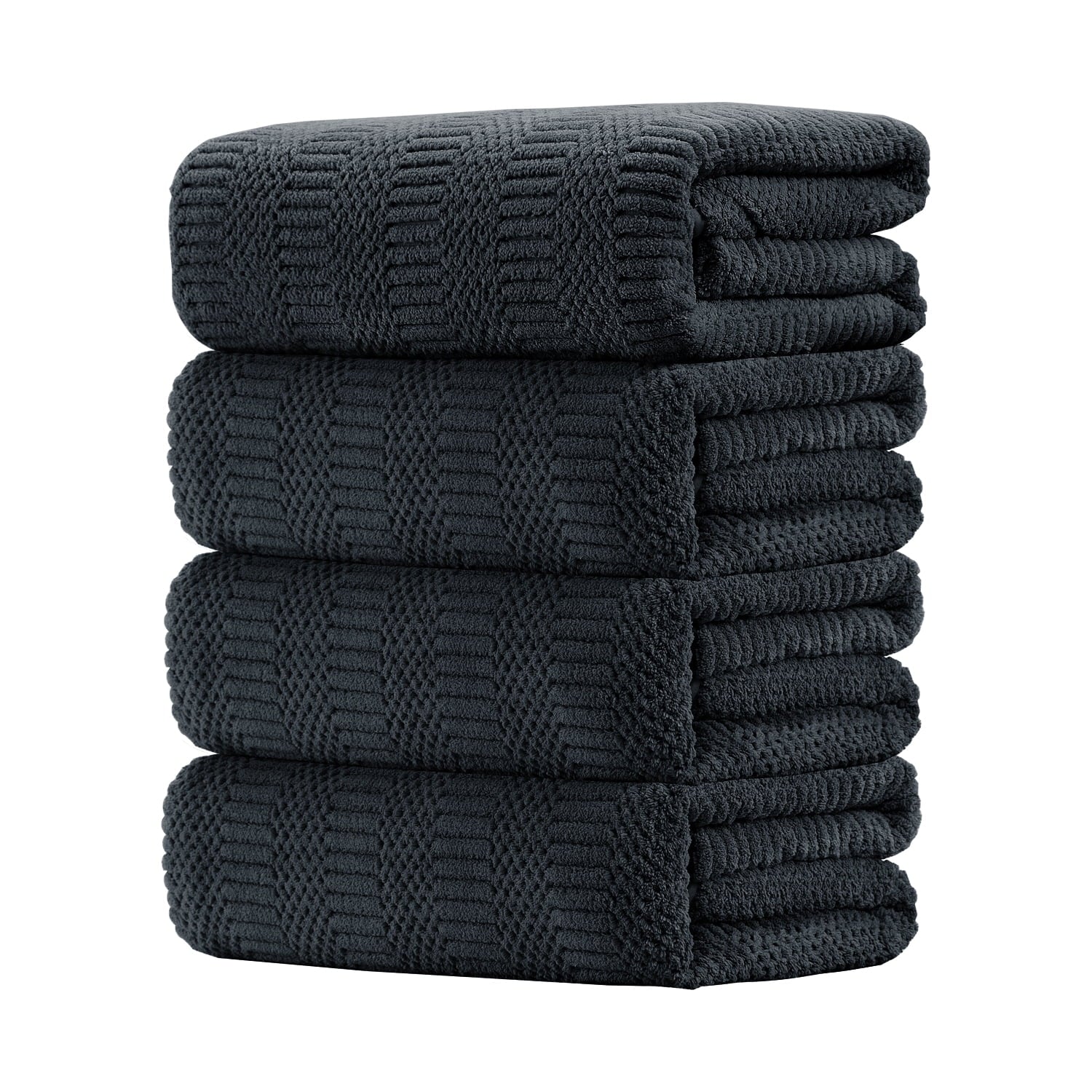 Bathroom Towel Set Dark Gray 4-Piece 700GSM Ultra Microfiber Bath Towel Set for Adult, Child and Senior