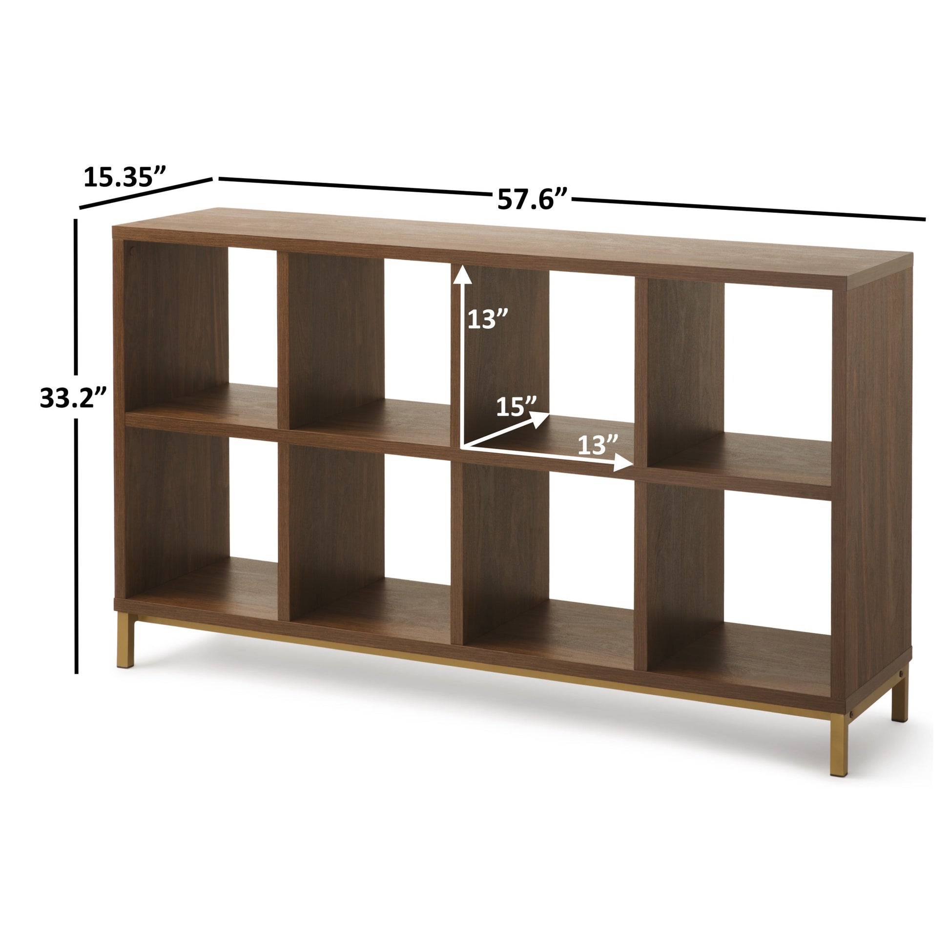8-Cube Organizer with Metal Base, Vintage Walnut