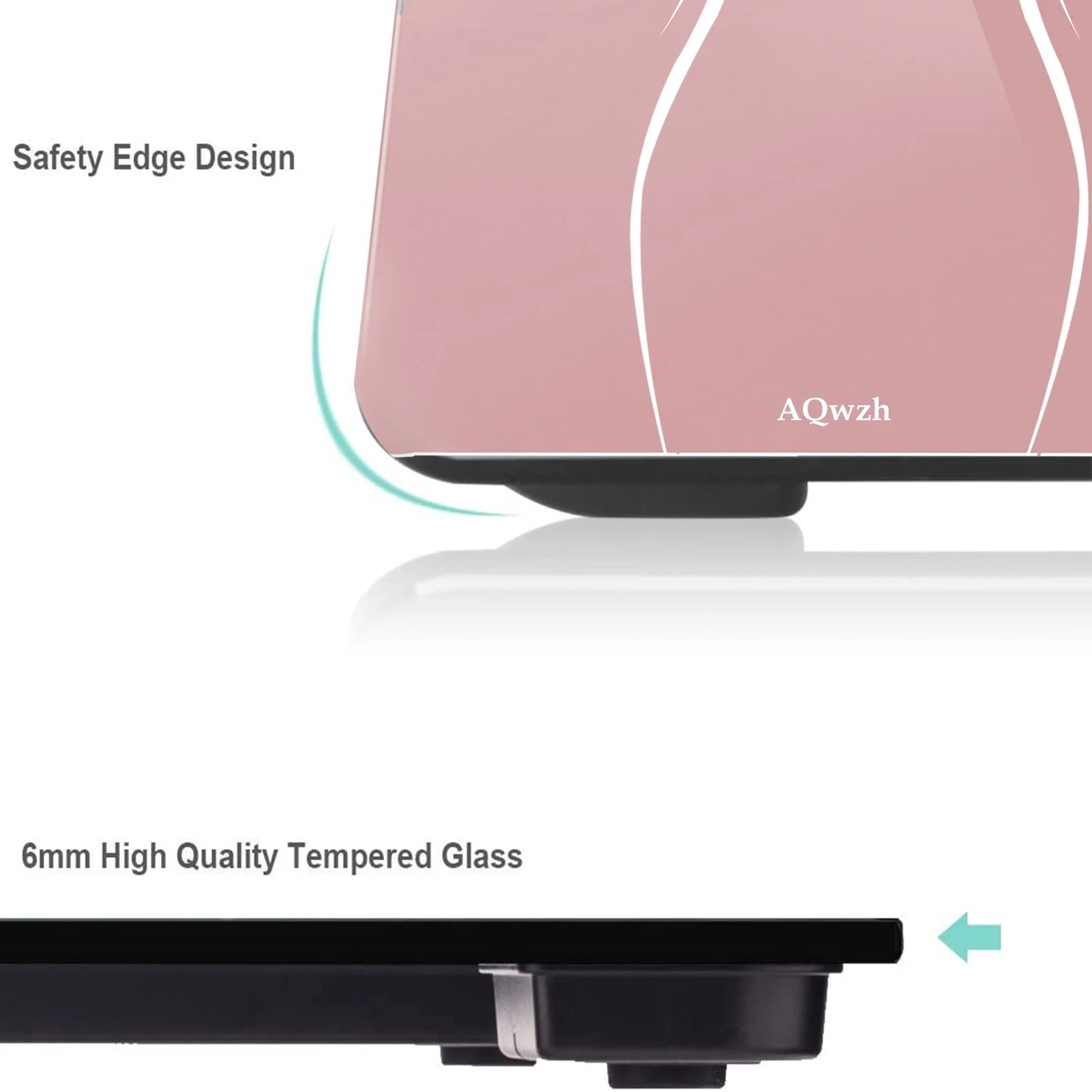 Bathroom Body Weight Scale with Step-On Technology, 396 Lbs, Body Tape Measure Included, Pink
