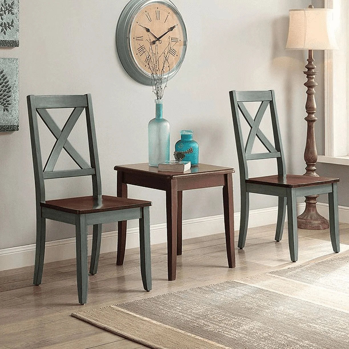 Maddox Crossing Dining Chairs, Set of 2, Dark Seafoam Finish