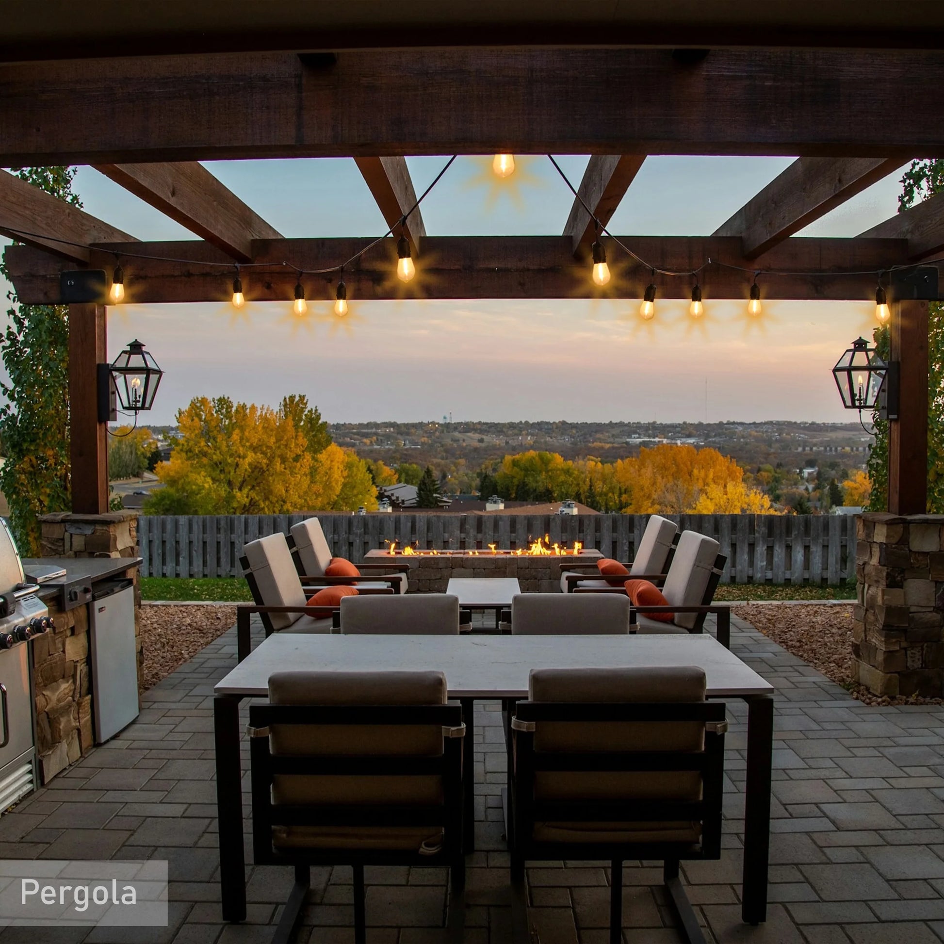 (2 Pack)  24-Foot Outdoor Commercial String Lights, 12 Shatterproof LED Bulbs, Indoor/Outdoor Use