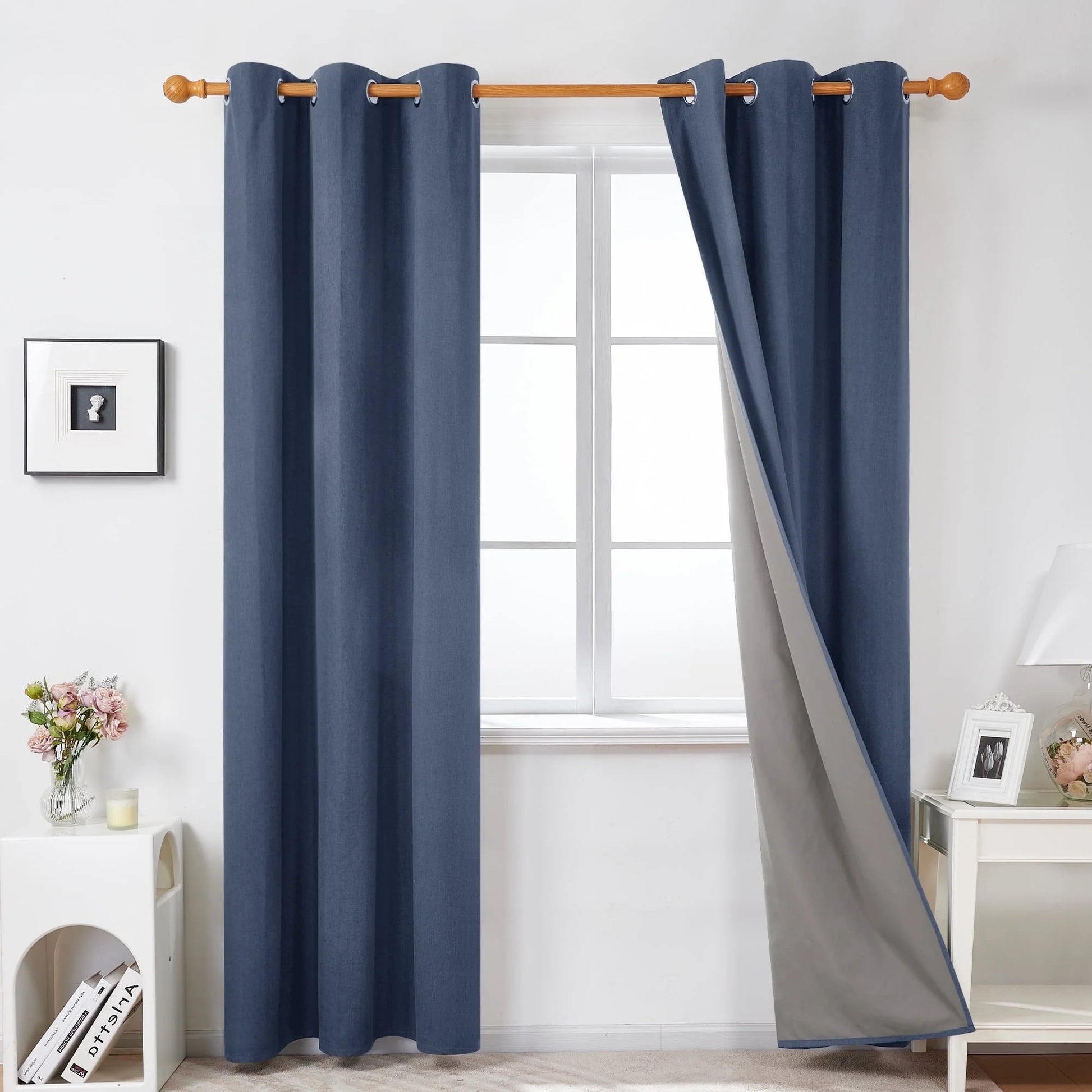 Total Blackout Curtains 2 Panels, Grommet Curtains Total Light Blocking Curtain, Soundproof Curtains for Bedroom (Khaki, 42W X 95L Inch)