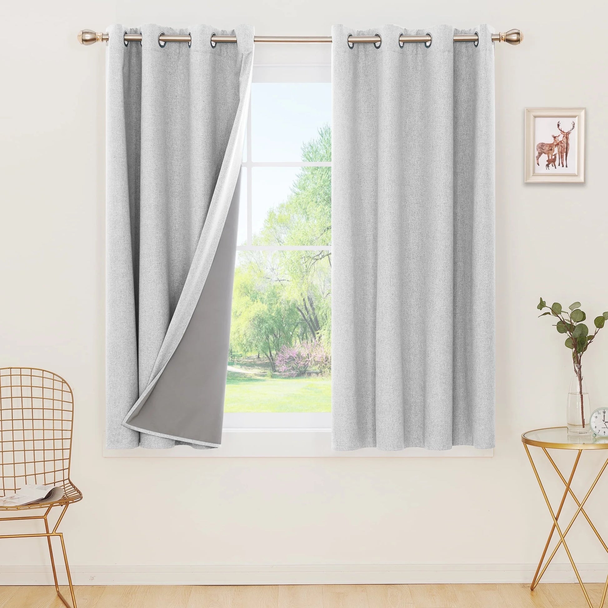 Total Blackout Curtains 2 Panels, Grommet Curtains Total Light Blocking Curtain, Soundproof Curtains for Bedroom (Khaki, 42W X 95L Inch)