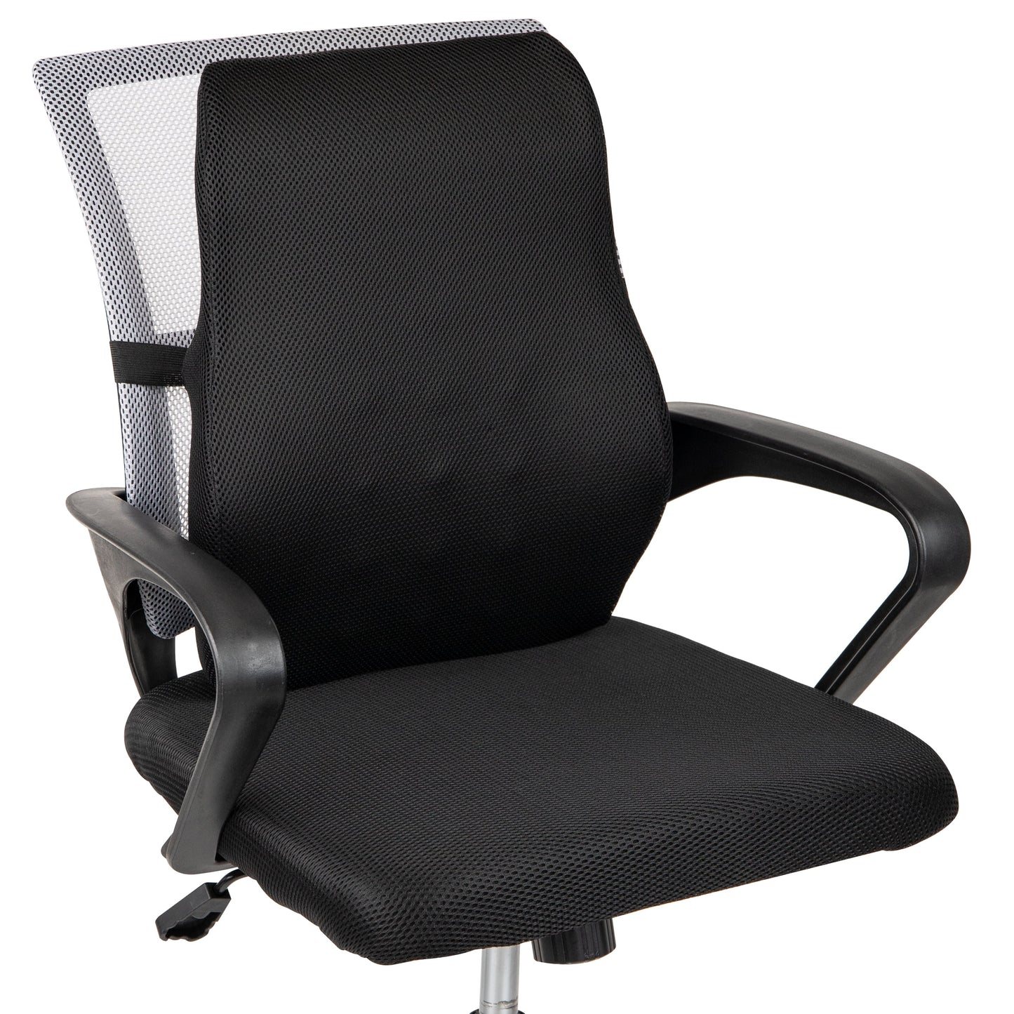 Ergonomic Lower Back Cushion, Office Chair Support, Foam, 17"L X 14.75"W X 5"Height, Black
