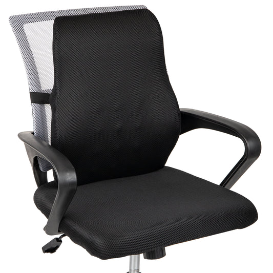 Ergonomic Lower Back Cushion, Office Chair Support, Foam, 17"L X 14.75"W X 5"Height, Black