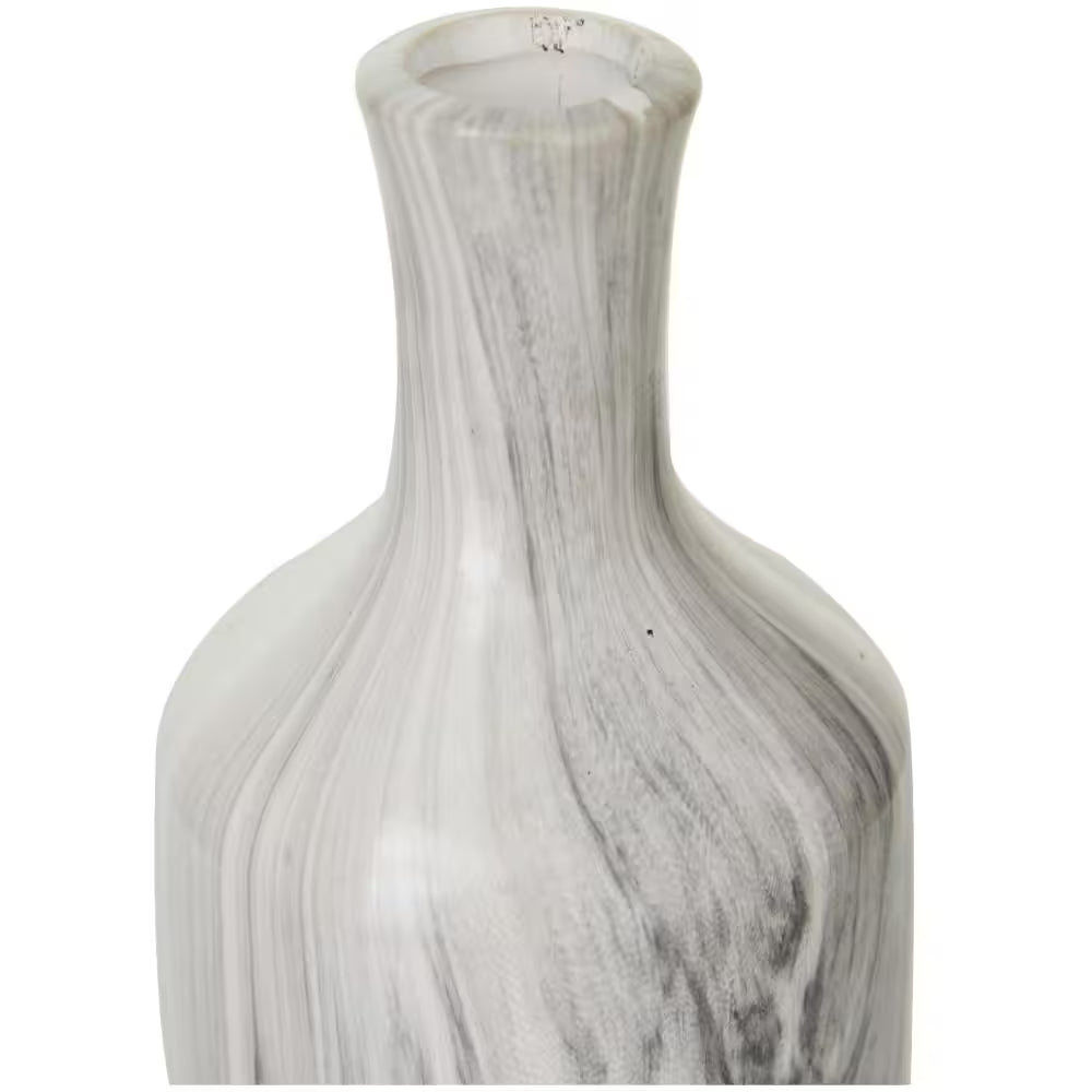 3 In., 12 In. Gray Faux Marble Ceramic Decorative Vase (Set of 3)