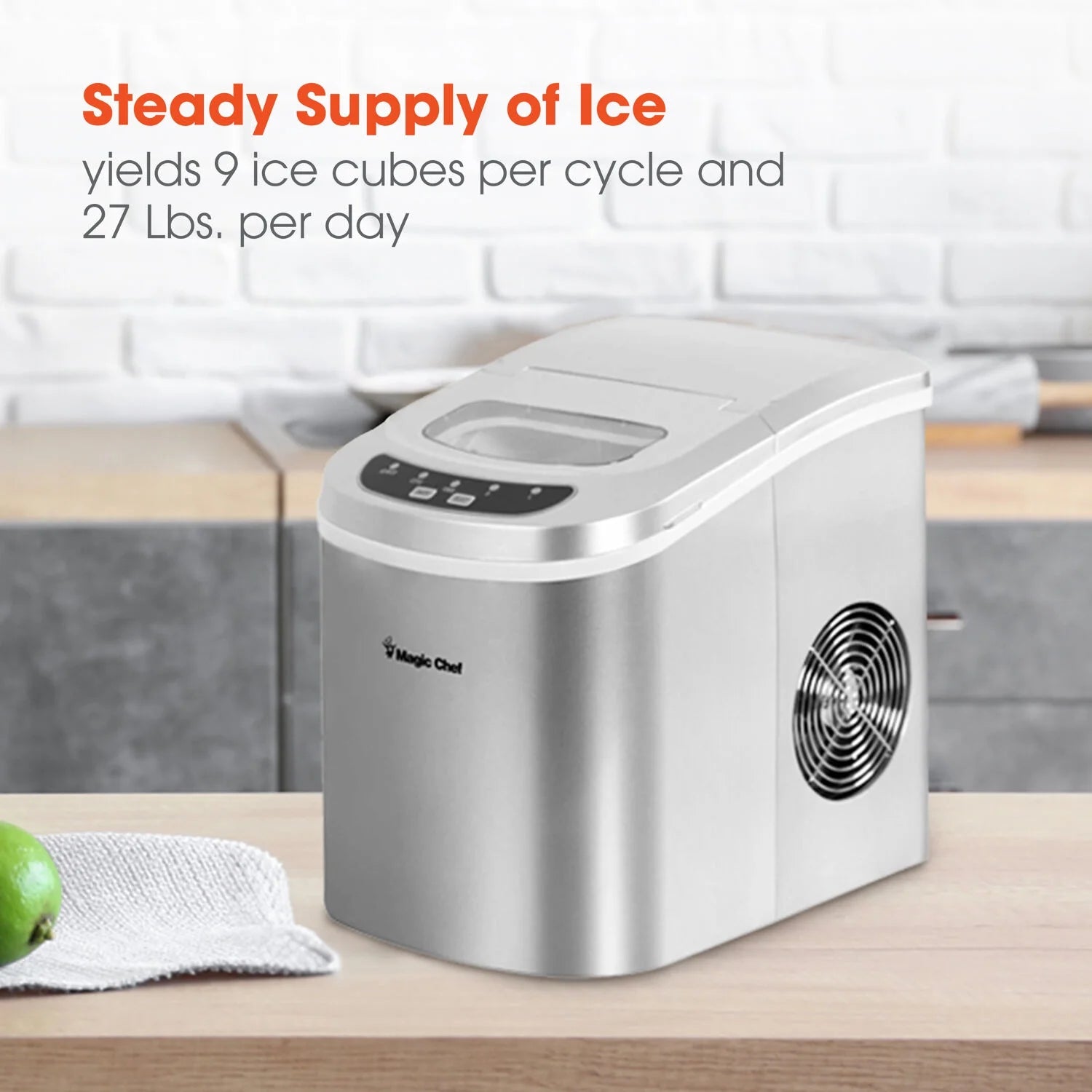 Brand - New Model MCIM22SV 27 Lb. Capacity Portable Ice Maker (Silver) Bullet Ice Cubes