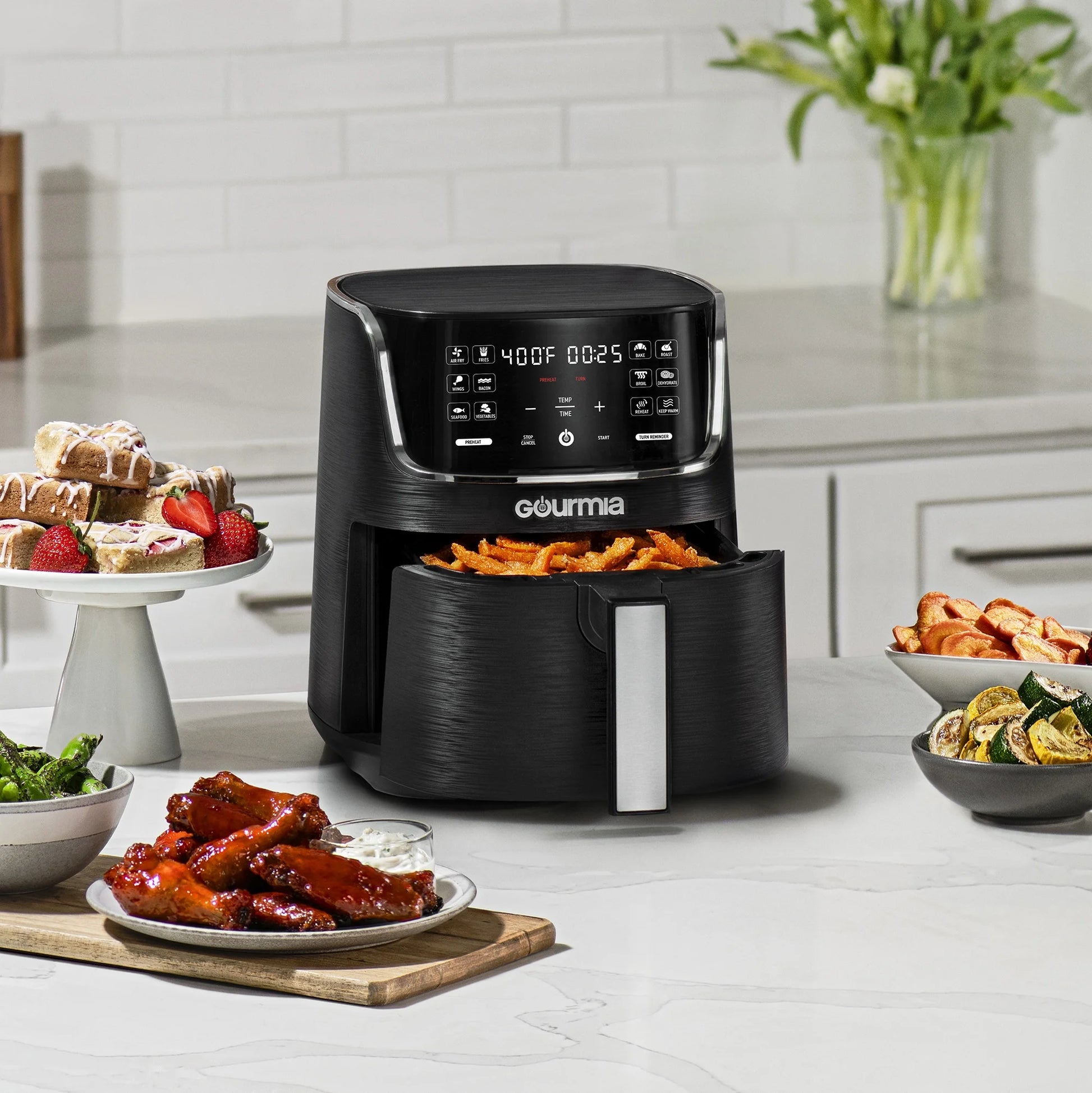 New  1300W 4-Quart Digital Air Fryer, 12 One-Touch Presets, Black