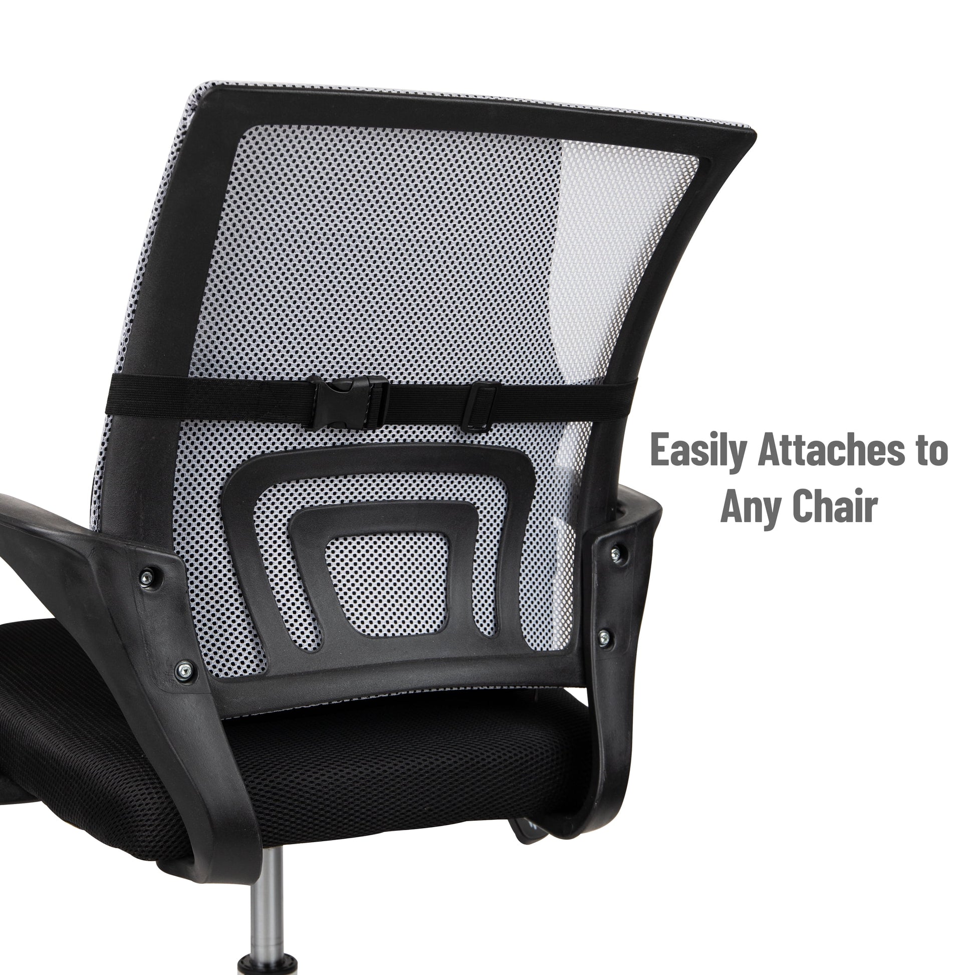 Ergonomic Lower Back Cushion, Office Chair Support, Foam, 17"L X 14.75"W X 5"Height, Black