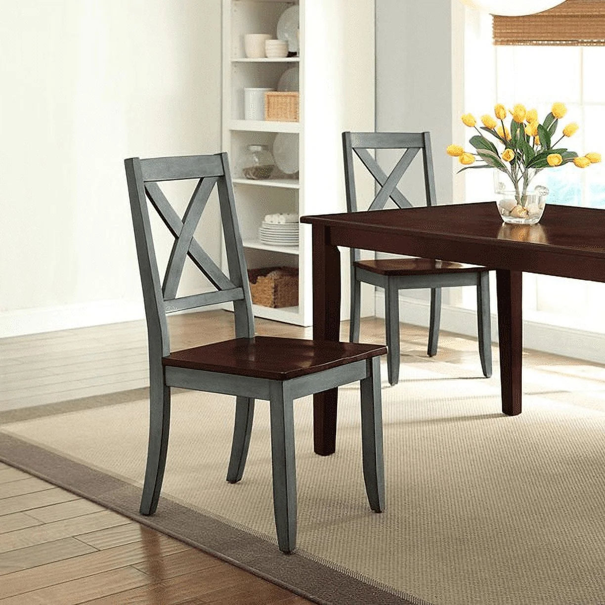 Maddox Crossing Dining Chairs, Set of 2, Dark Seafoam Finish