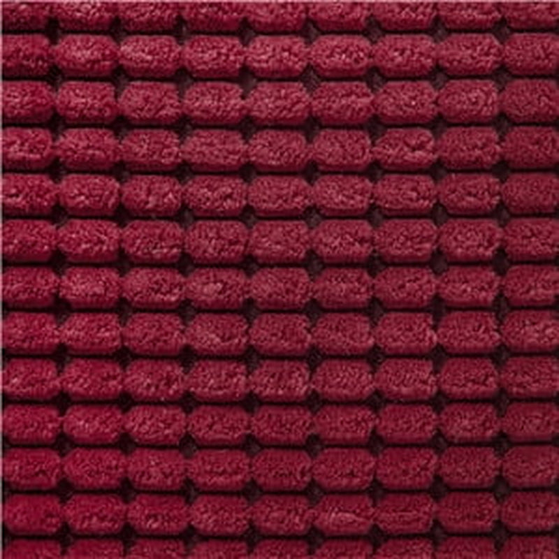 Soft Corduroy Corn Striped Velvet Series Decorative Throw Pillow, 22" X 22", Red, 2 Pack