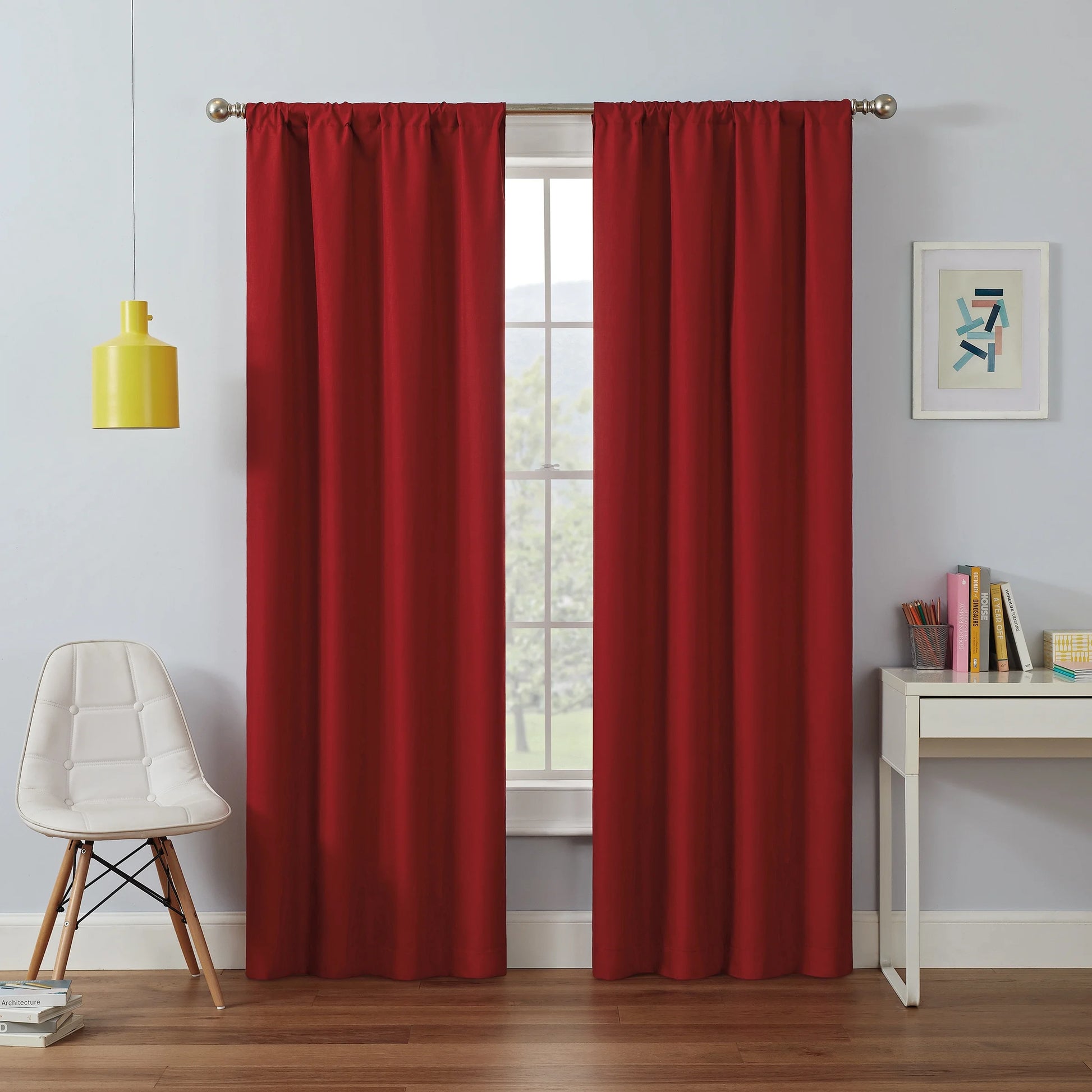 Kendall Modern Blackout Curtains, 63 in Long X 42 in Wide, Purple, Sold as a Single Curtain Panel