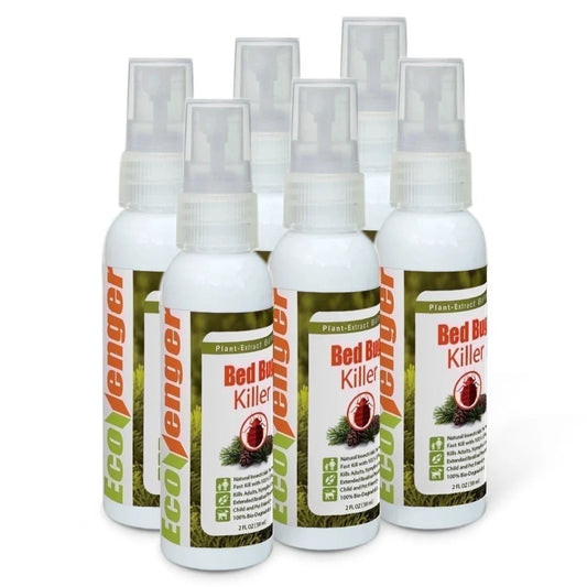 Ecoraider Bed Bug Killer Spray 2 Oz X 6 Bundle, 100% Killing Efficacy with Residual Protection, Green & Non-Toxic