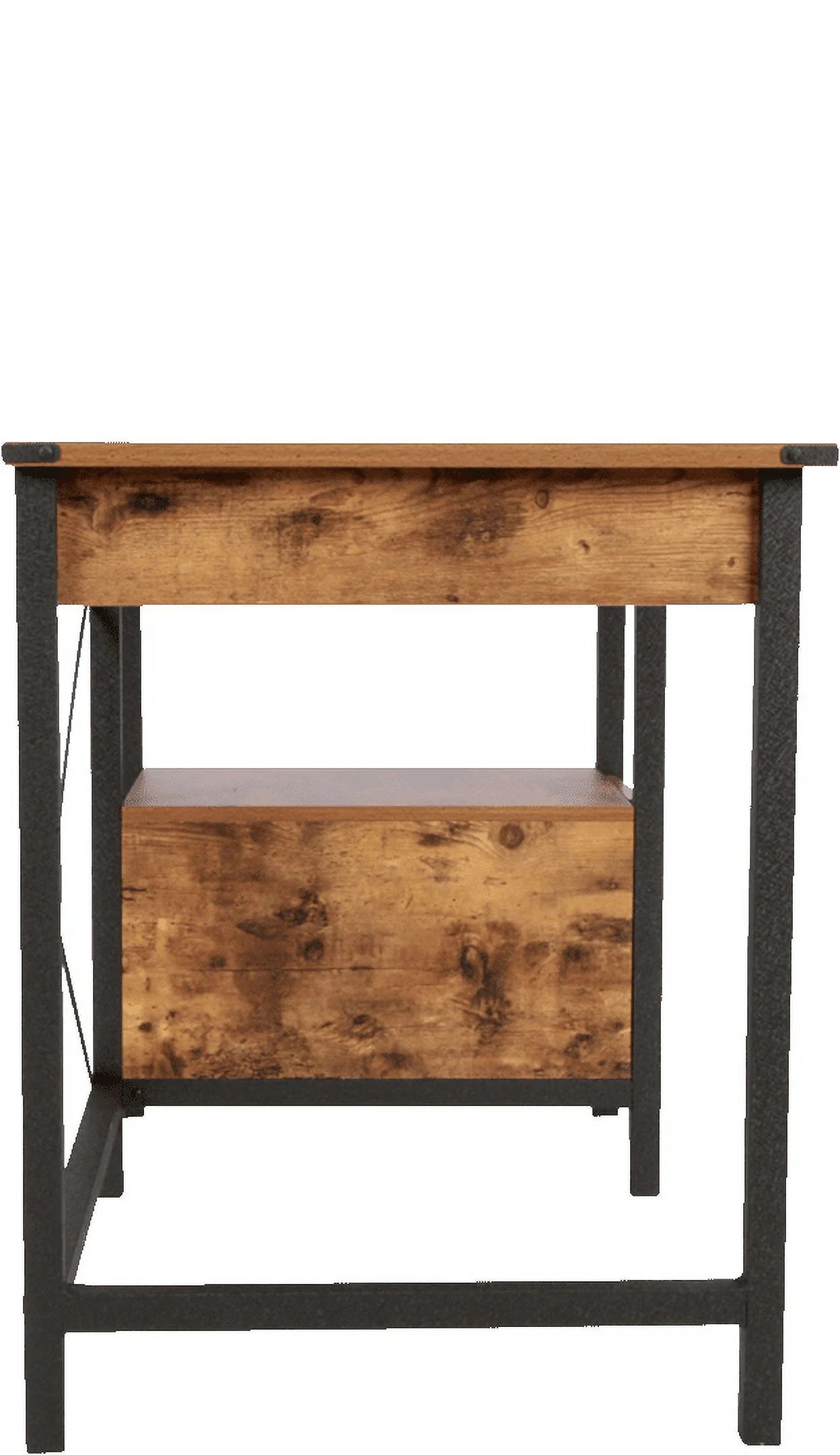 Rustic Country Office Desk, Weathered Pine Finish