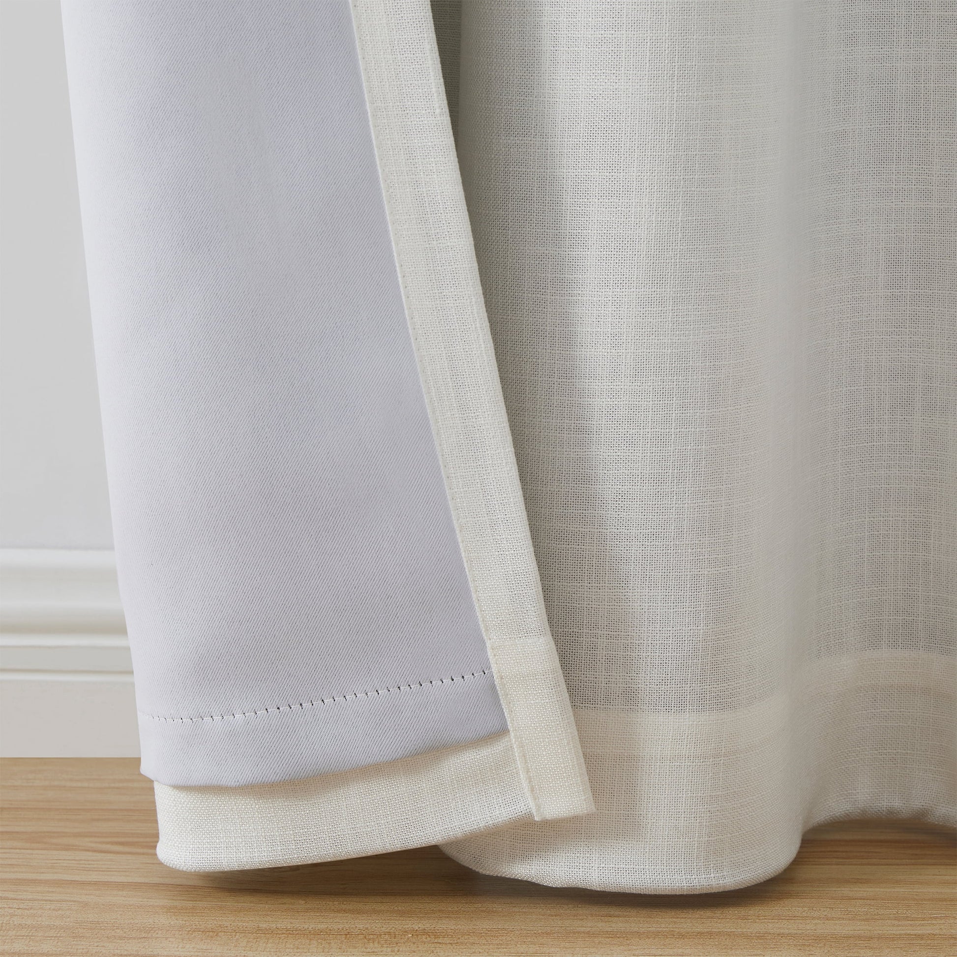 Solid Ivory Rod Pocket Back Tab Blackout Curtain Panel, 52" X 96"